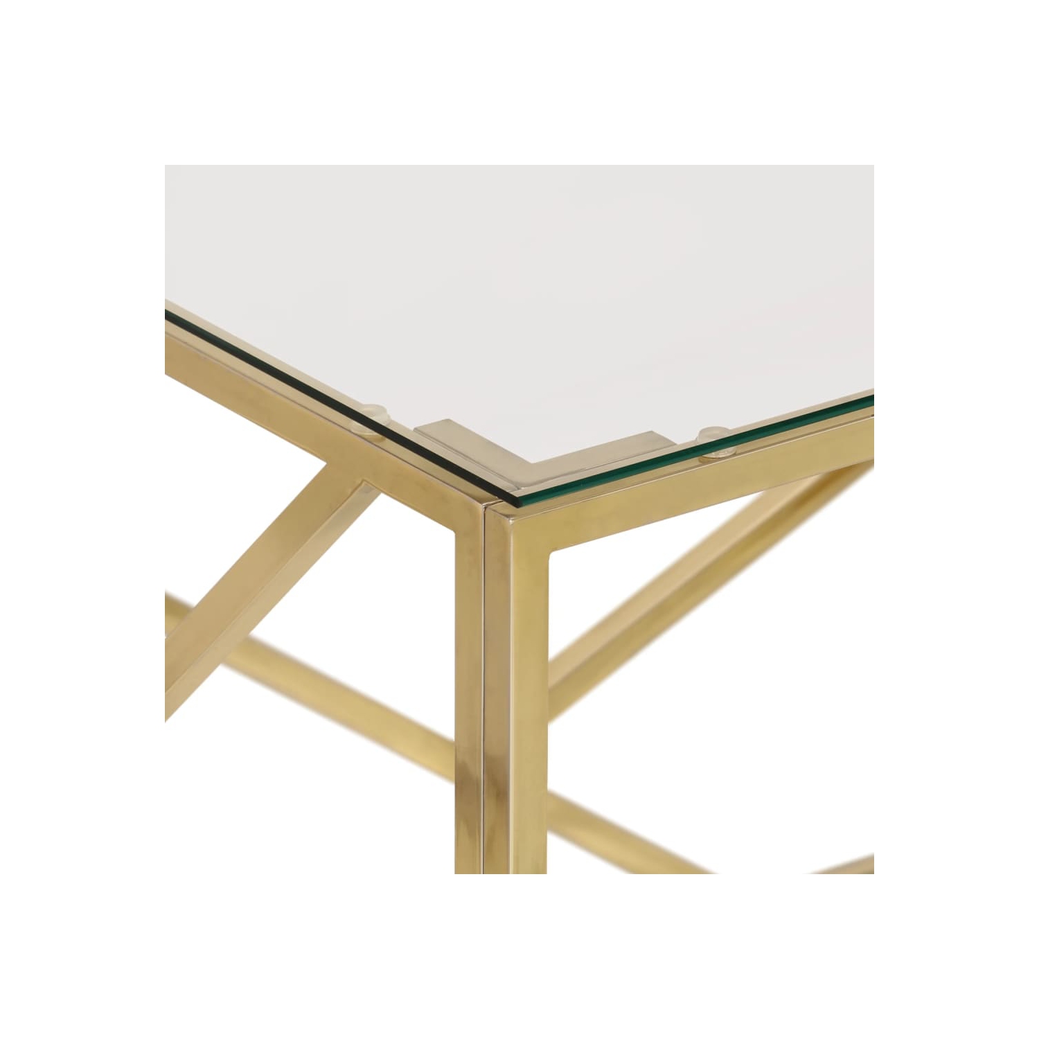 vidaXL Coffee Table Gold Stainless Steel and Tempered Glass