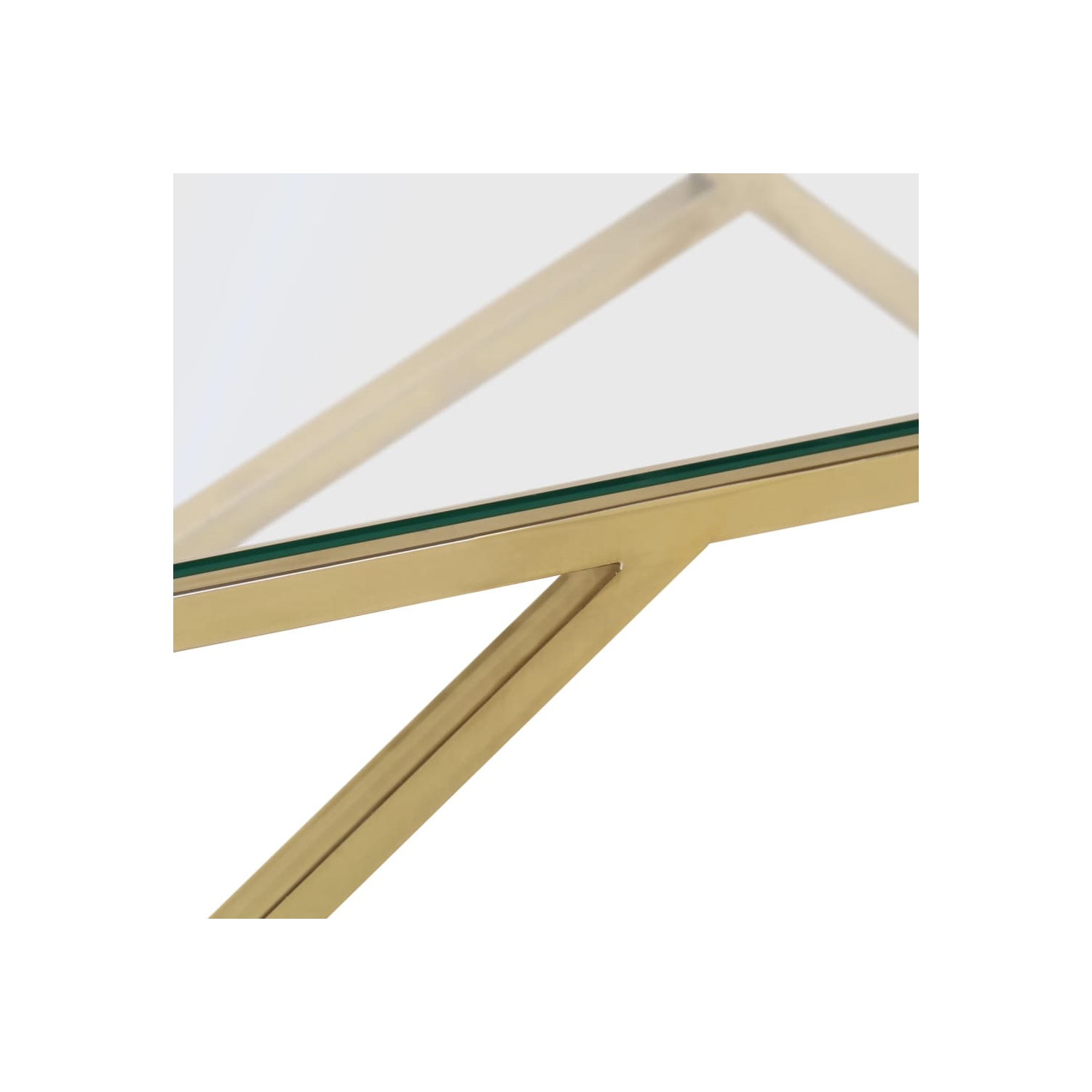 vidaXL Coffee Table Gold Stainless Steel and Tempered Glass