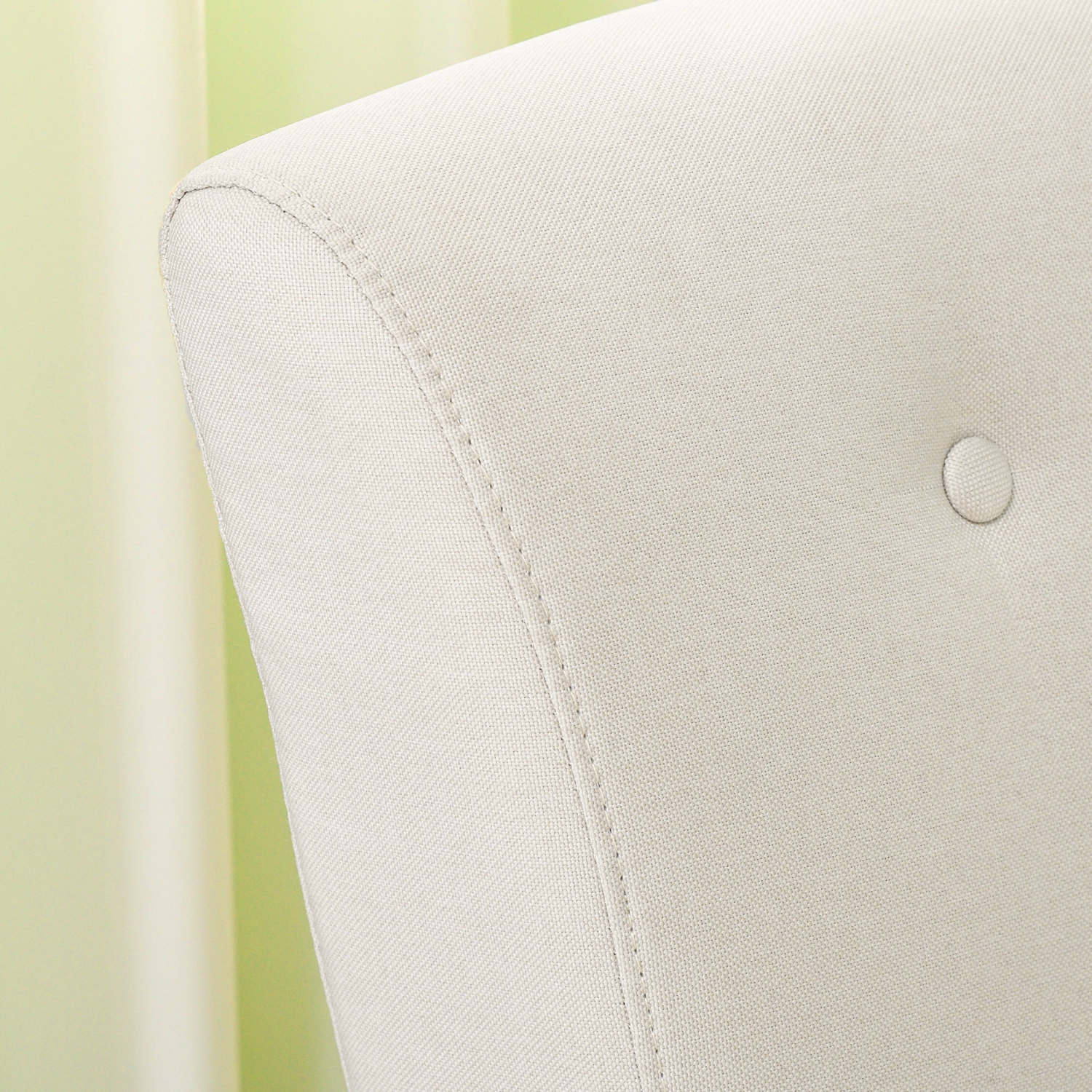 HOMCOM Fabric Accent Chair, Tufted Armchair, Upholstered Modern Living Room Chair with Wood Legs, Rolled Arms, Thick Padding for Bedroom, Cream White