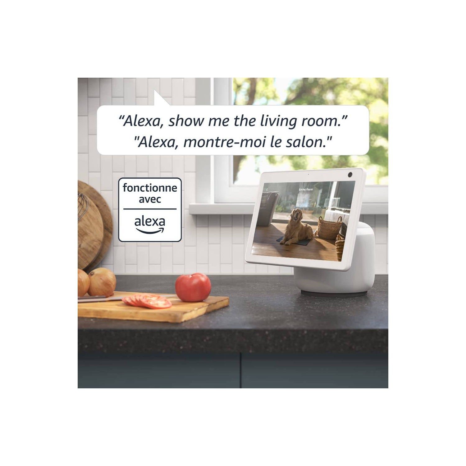 Caméra inclinable | caméra de sécurité intelligente d'intérieur pivotante, vidéo HD, détection de mouvement, audio bidirectionnel, compatible avec