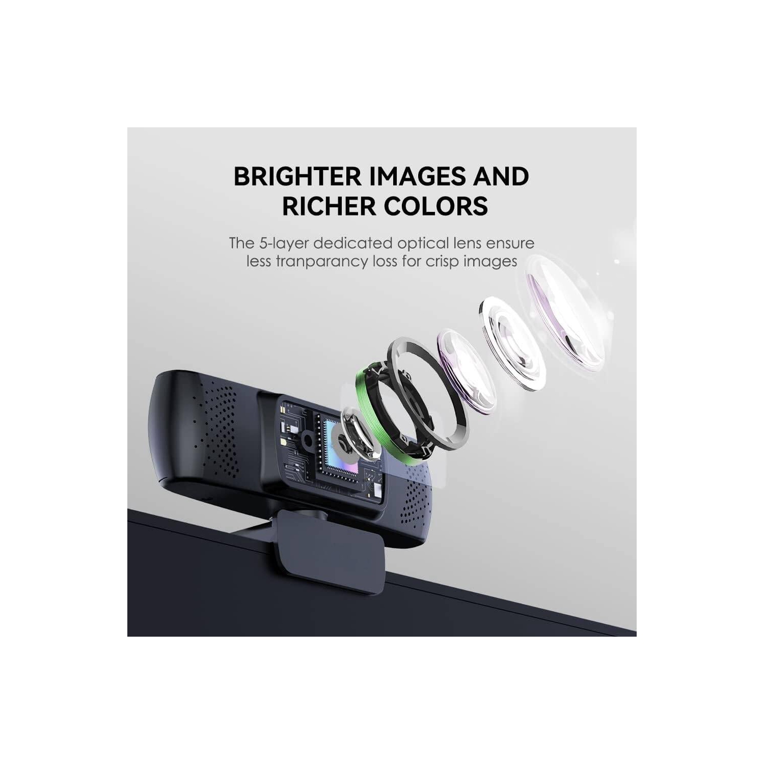 Webcam for PC, Web Camera with Microphone, Full HD 1080p/30fps Video Calling, 90° Wide View for Desktop/Laptop/Mac, Works with Skype, Zoom, WebEx,