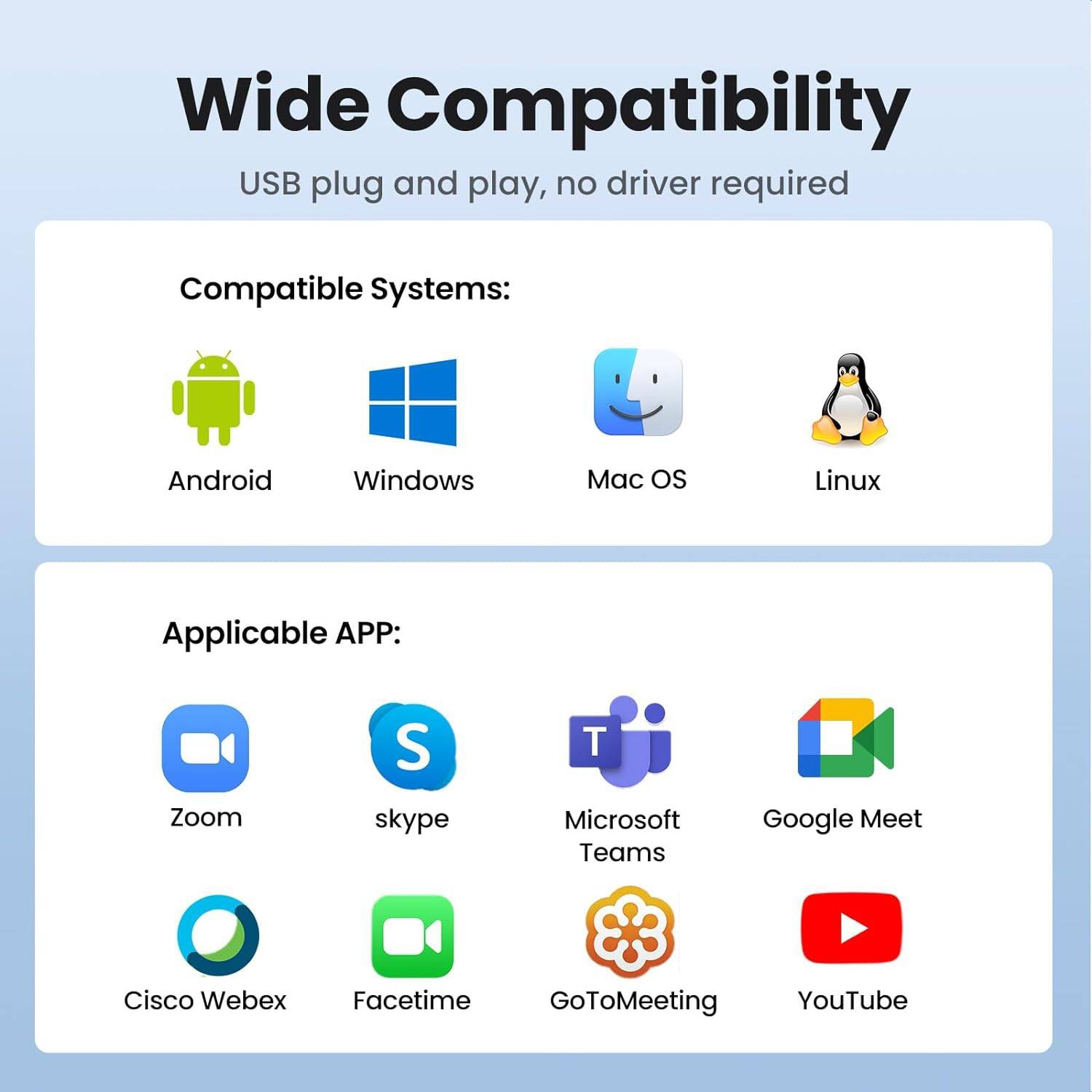 1080P Webcam with Microphone, HD Auto Light Correction Streaming Webcam, 85° View USB Video Webcam forLaptop/Desktop, Calls/Conference, Skype/YouTube