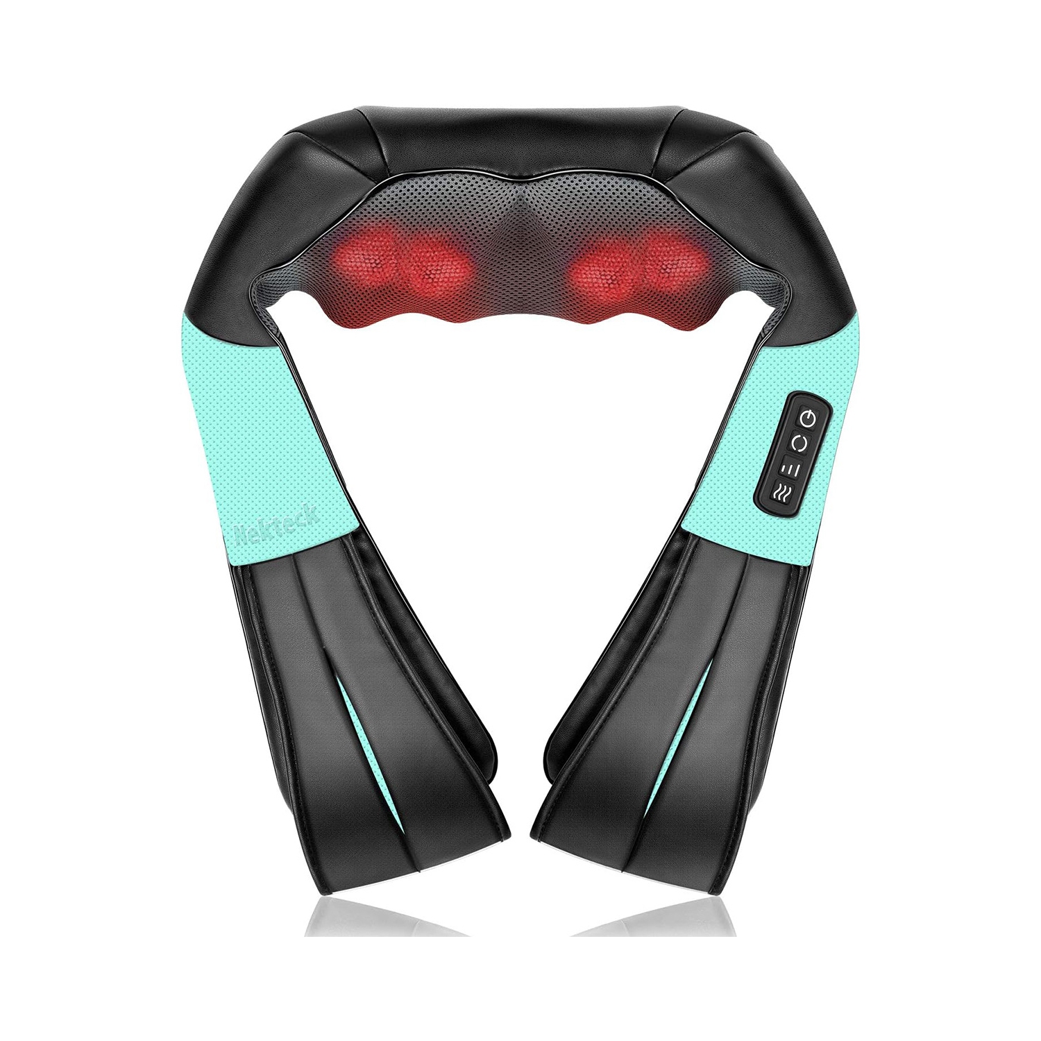 Nekteck Shiatsu Neck and Shoulder Massager with Heat , Electric Deep Tissue 3D Kneading Massage Pillow