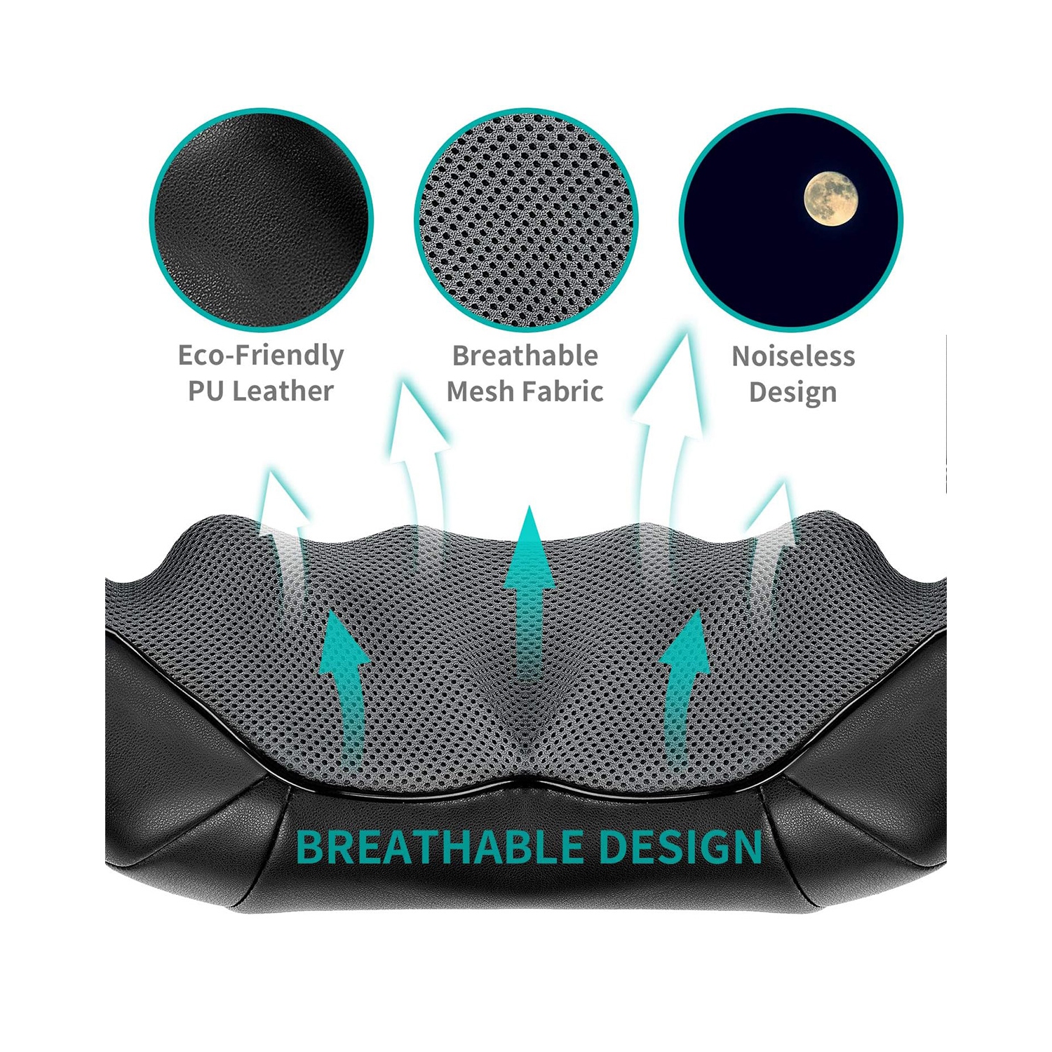 Nekteck Shiatsu Neck and Shoulder Massager with Heat , Electric Deep Tissue 3D Kneading Massage Pillow