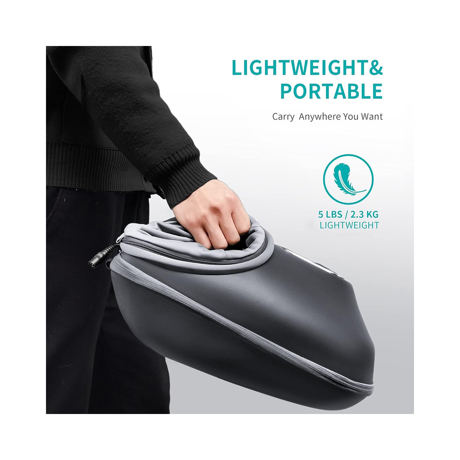 Appareil de massage shiatsu pour les pieds de Nekteck avec chaleur, pétrissage en profondeur avec compression d'air, amélioration de la circulation