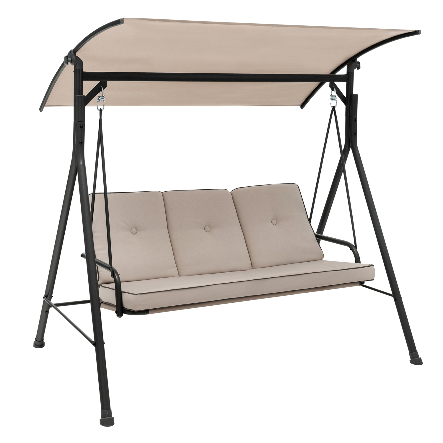 Gymax 3PCS Hammock Chair Patio Porch Swing w/ Adjustable Canopy Removable Pads