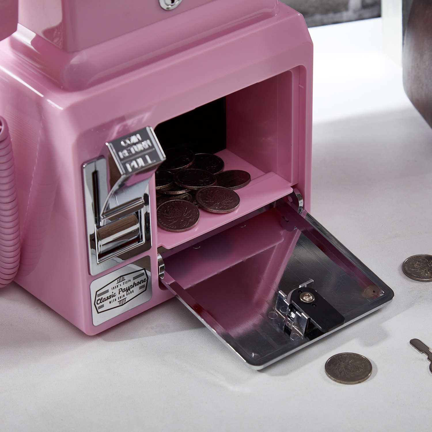 Ryan Bros Payphone rétro des années 1950 avec tirelire