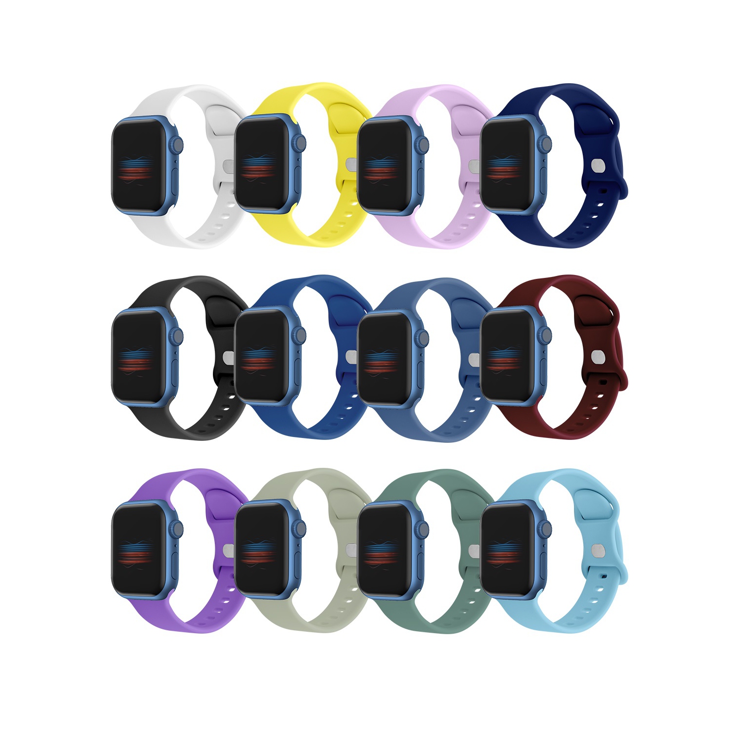 Silicone Sports Band for Apple Watch - 42/44/45mm - Light Yellow