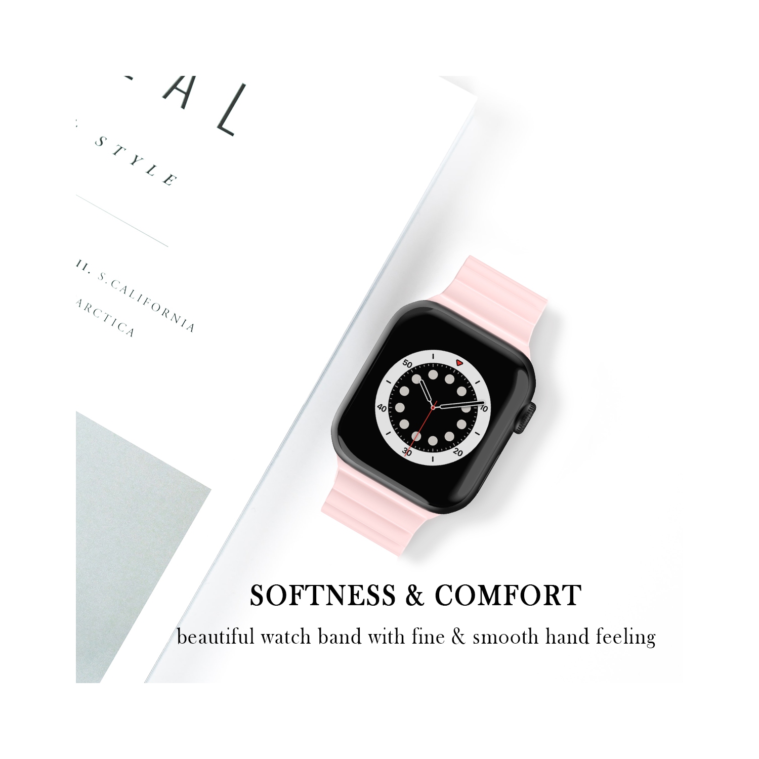 Soft Silicone Wavy Band for Apple Watch - 42/44/45mm - Dark Blue