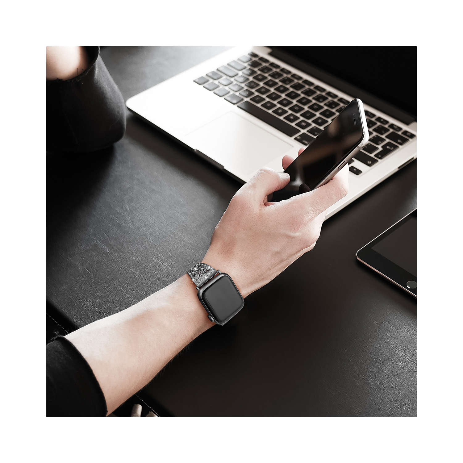 Cuff Bangle Design Bracelet Band for Apple Watch - 38/40/41mm - Black