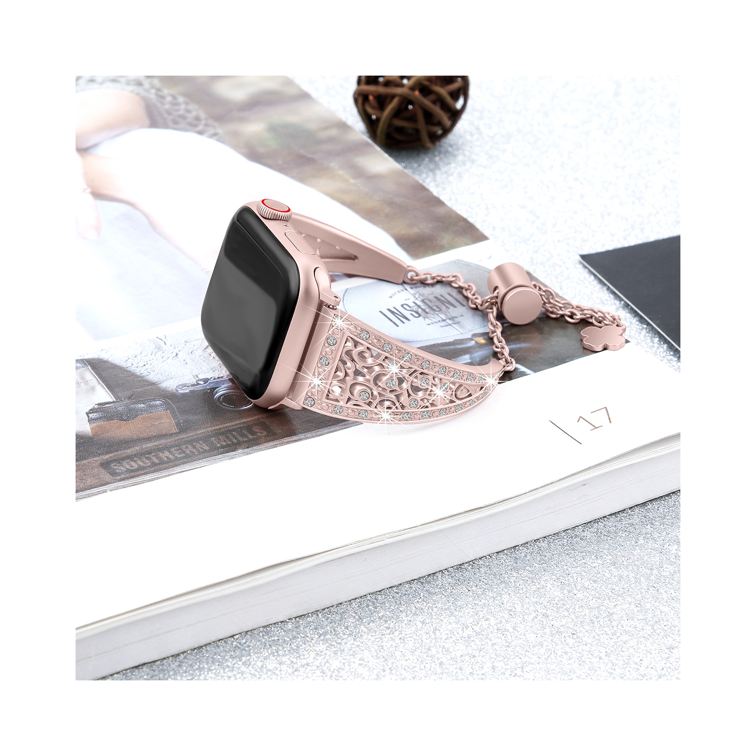 Cuff Bangle Design Bracelet Band for Apple Watch - 42/44/45mm - Rose Pink