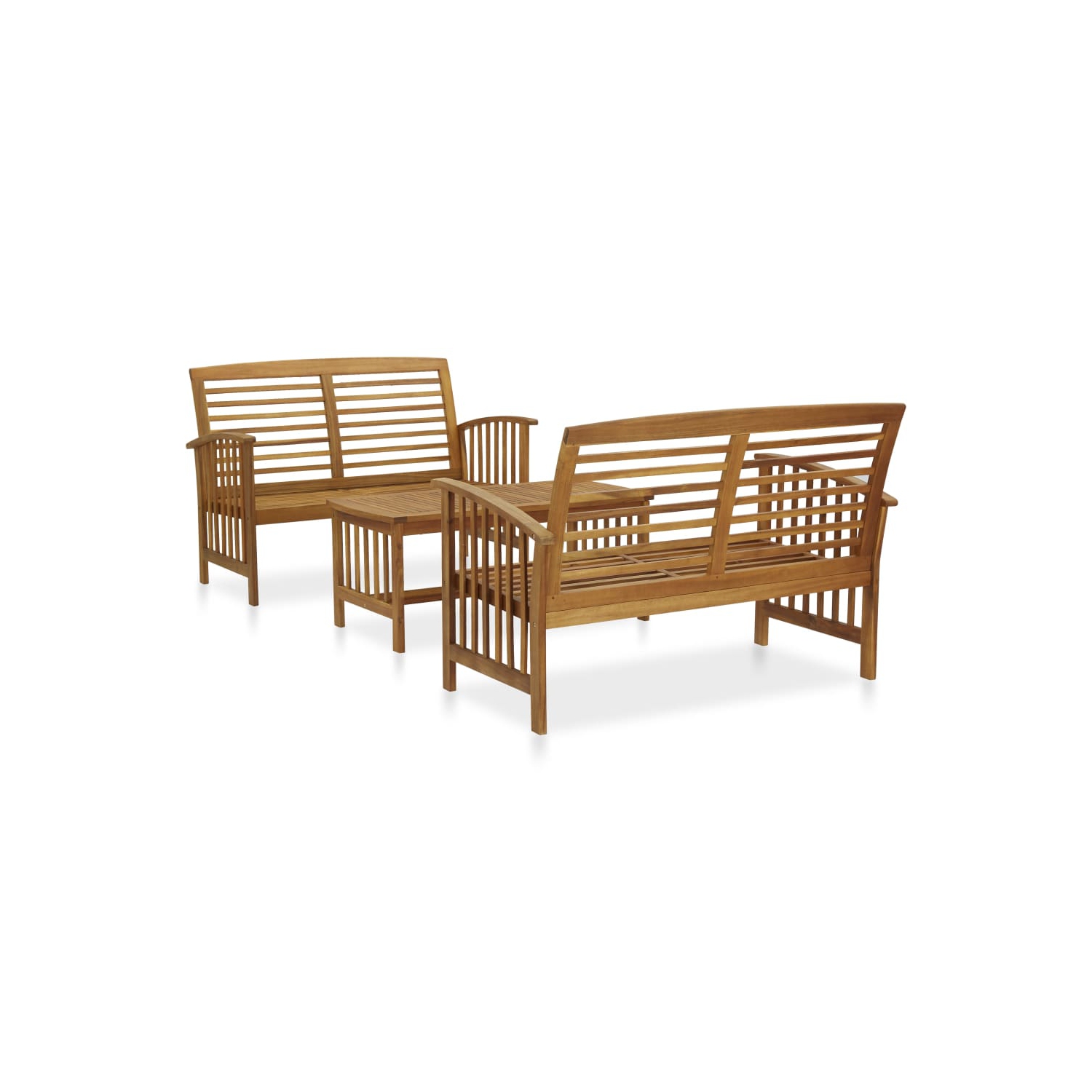 vidaXL 3 Piece Patio Lounge Set Solid Acacia Wood