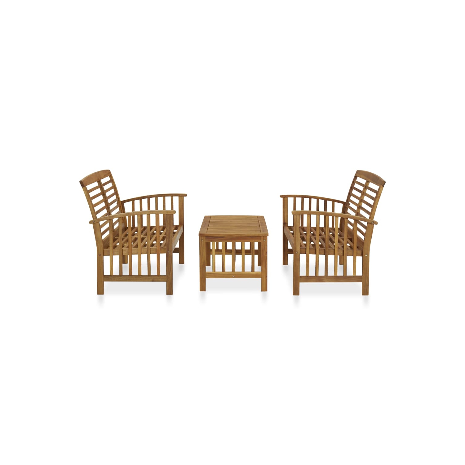 vidaXL 3 Piece Patio Lounge Set Solid Acacia Wood