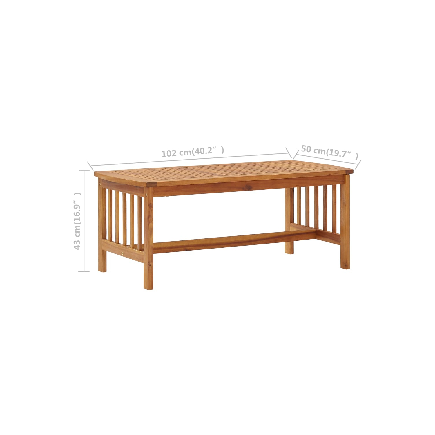 vidaXL 3 Piece Patio Lounge Set Solid Acacia Wood