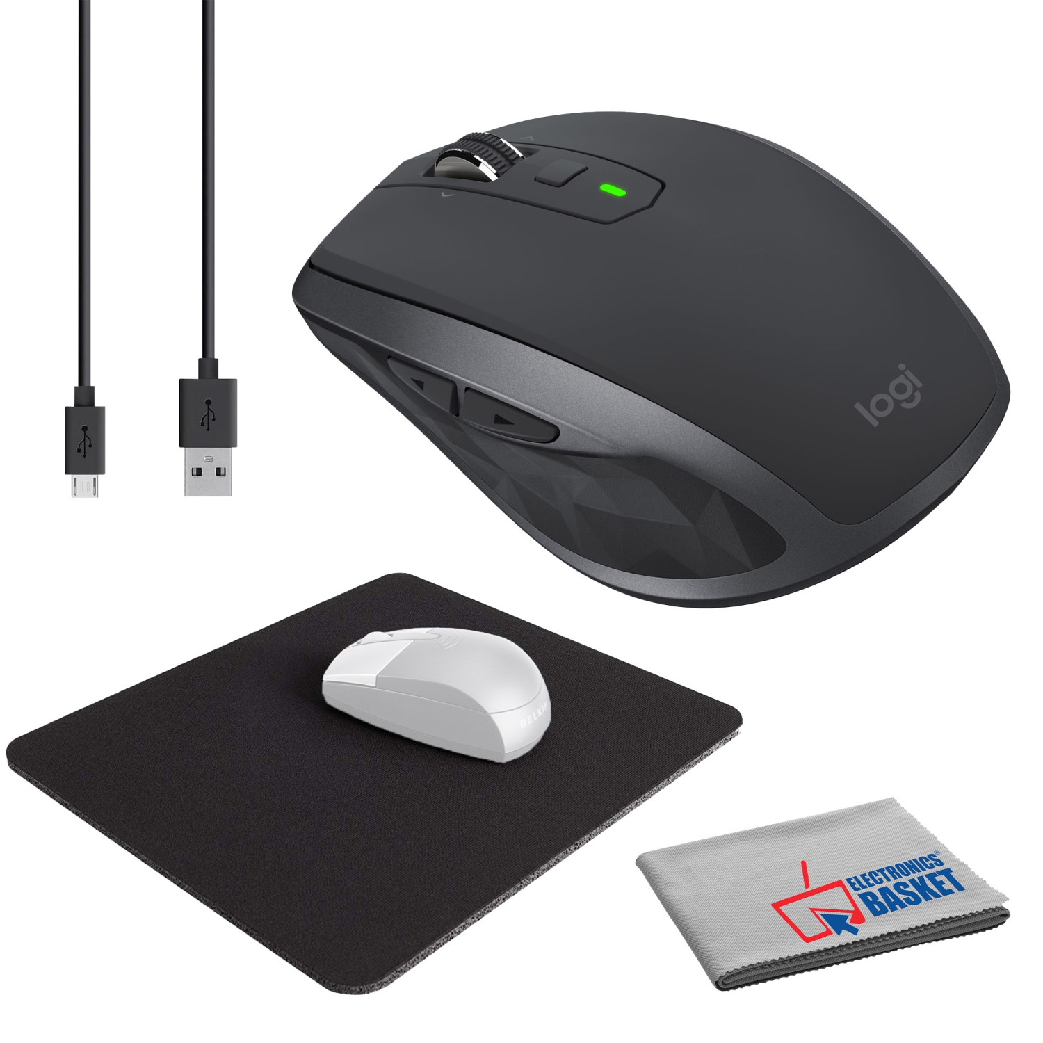 Logitech MX Anywhere 2S Wireless Mouse (Graphite) Bundle With Mouse Pad