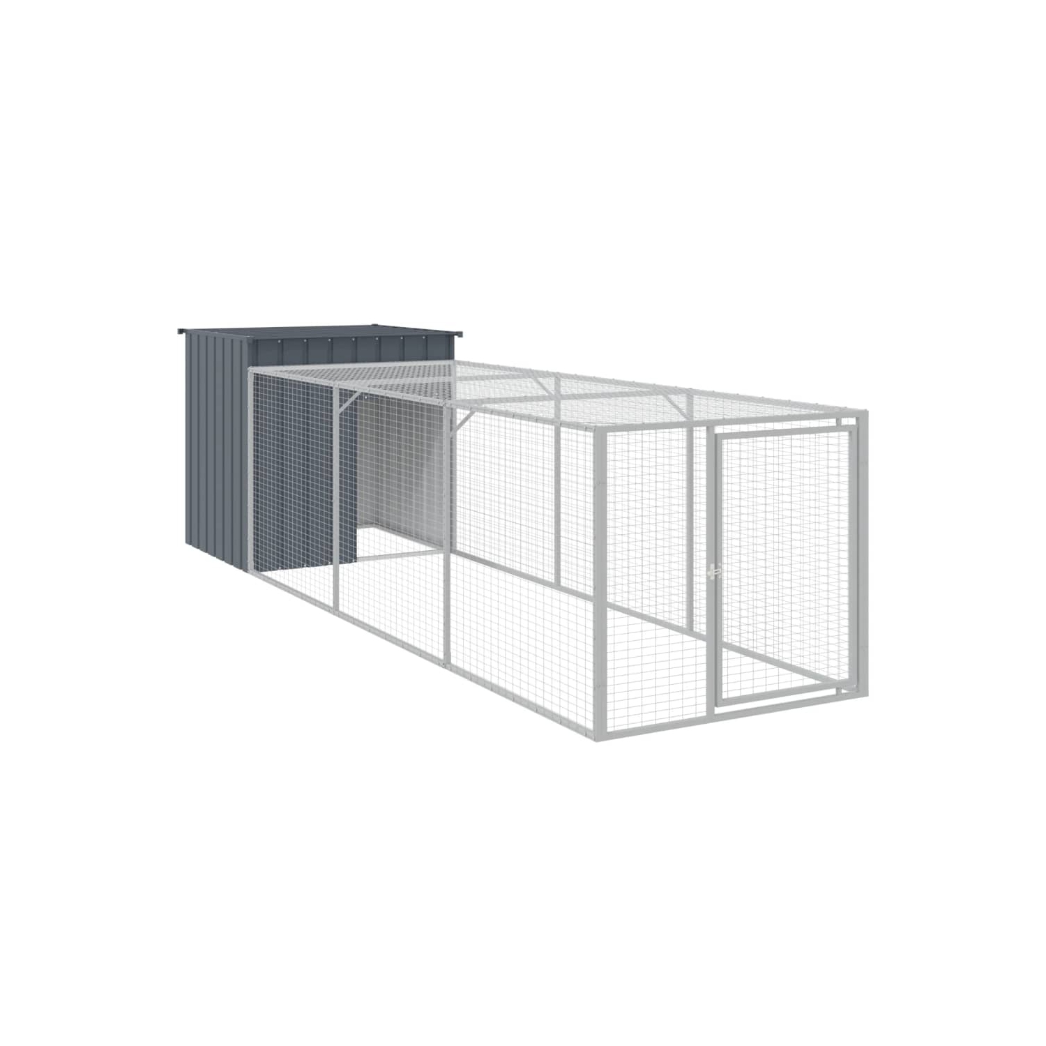 Cage de poulet vidaXL avec acier galvanisé Run Anthracite 110x405x110&nbsp;cm