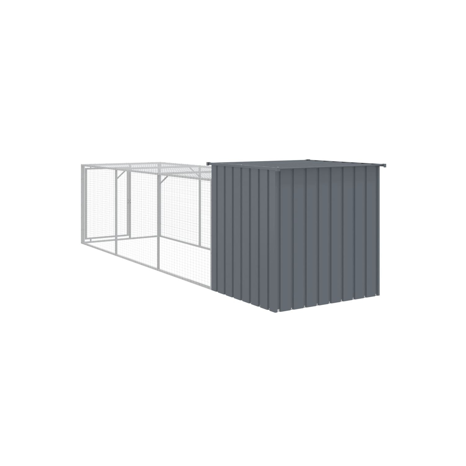 Cage de poulet vidaXL avec acier galvanisé Run Anthracite 110x405x110&nbsp;cm
