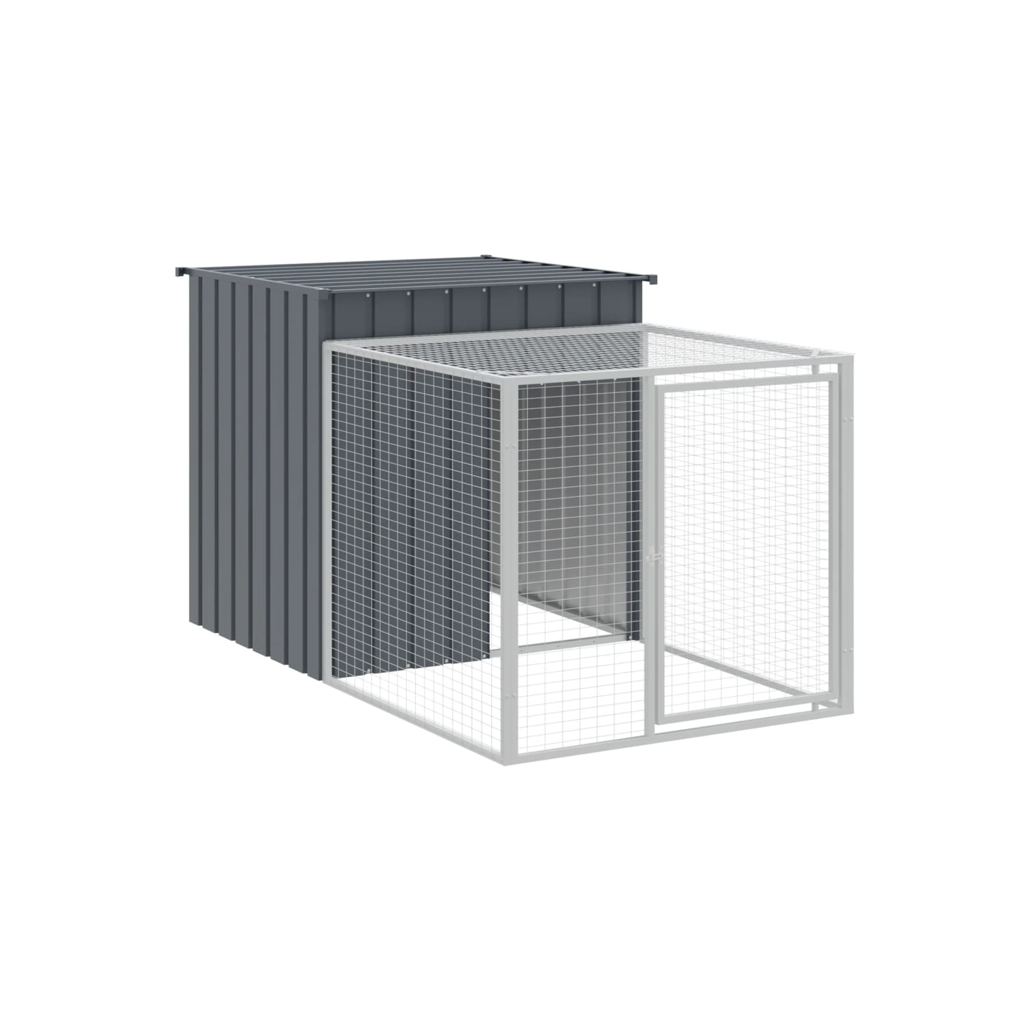 Cage de poulet vidaXL avec acier galvanisé Run Anthracite 110x405x110&nbsp;cm