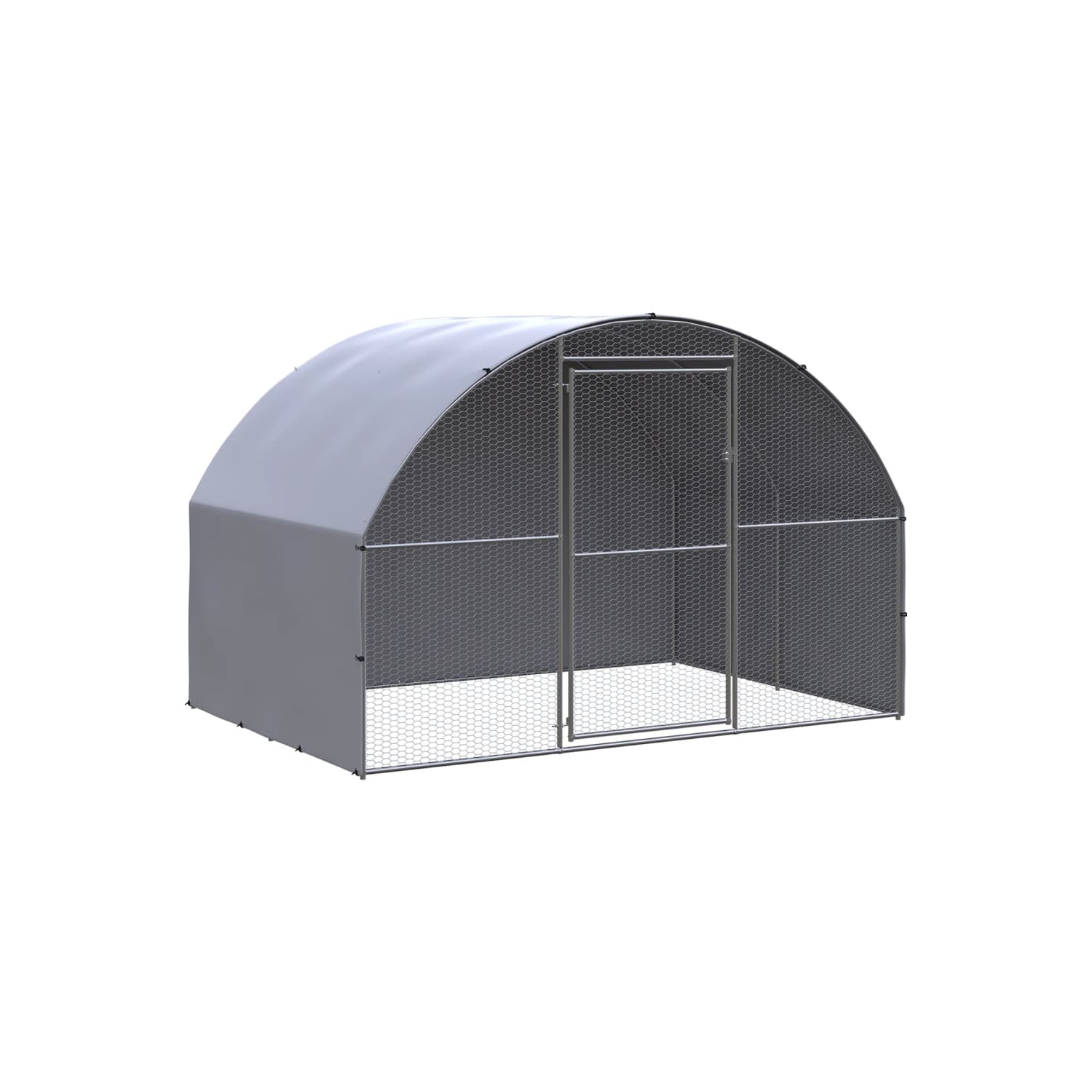 vidaXL Outdoor Chicken Coop 3x2x2 m Galvanised Steel