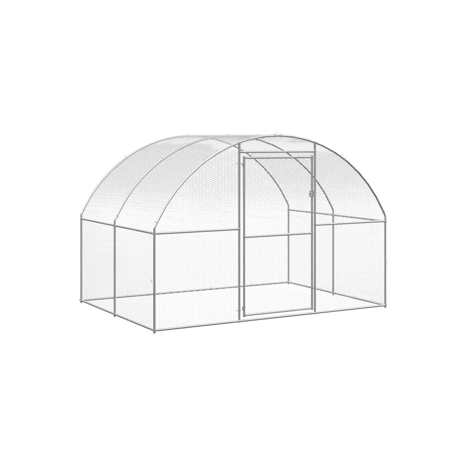 vidaXL Outdoor Chicken Coop 3x2x2 m Galvanised Steel