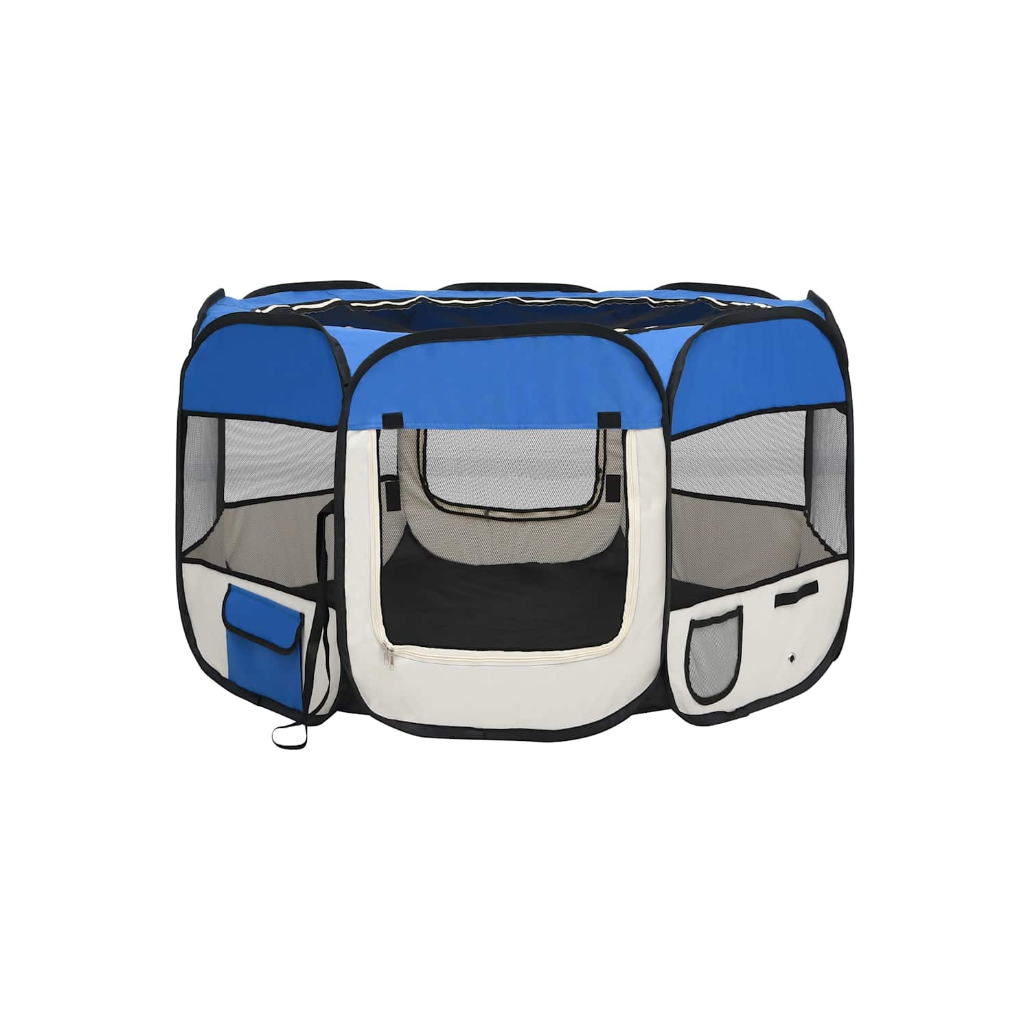 vidaXL Foldable Dog Playpen with Carrying Bag Blue 110x110x58 cm