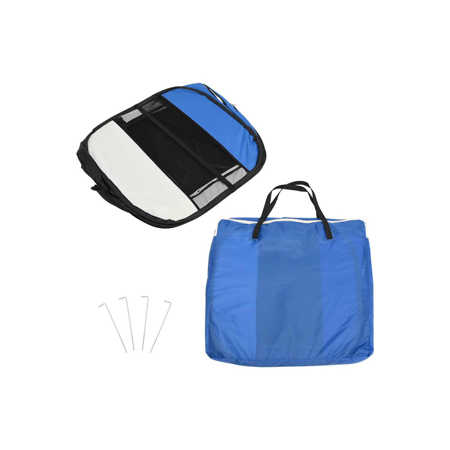 vidaXL Foldable Dog Playpen with Carrying Bag Blue 110x110x58 cm