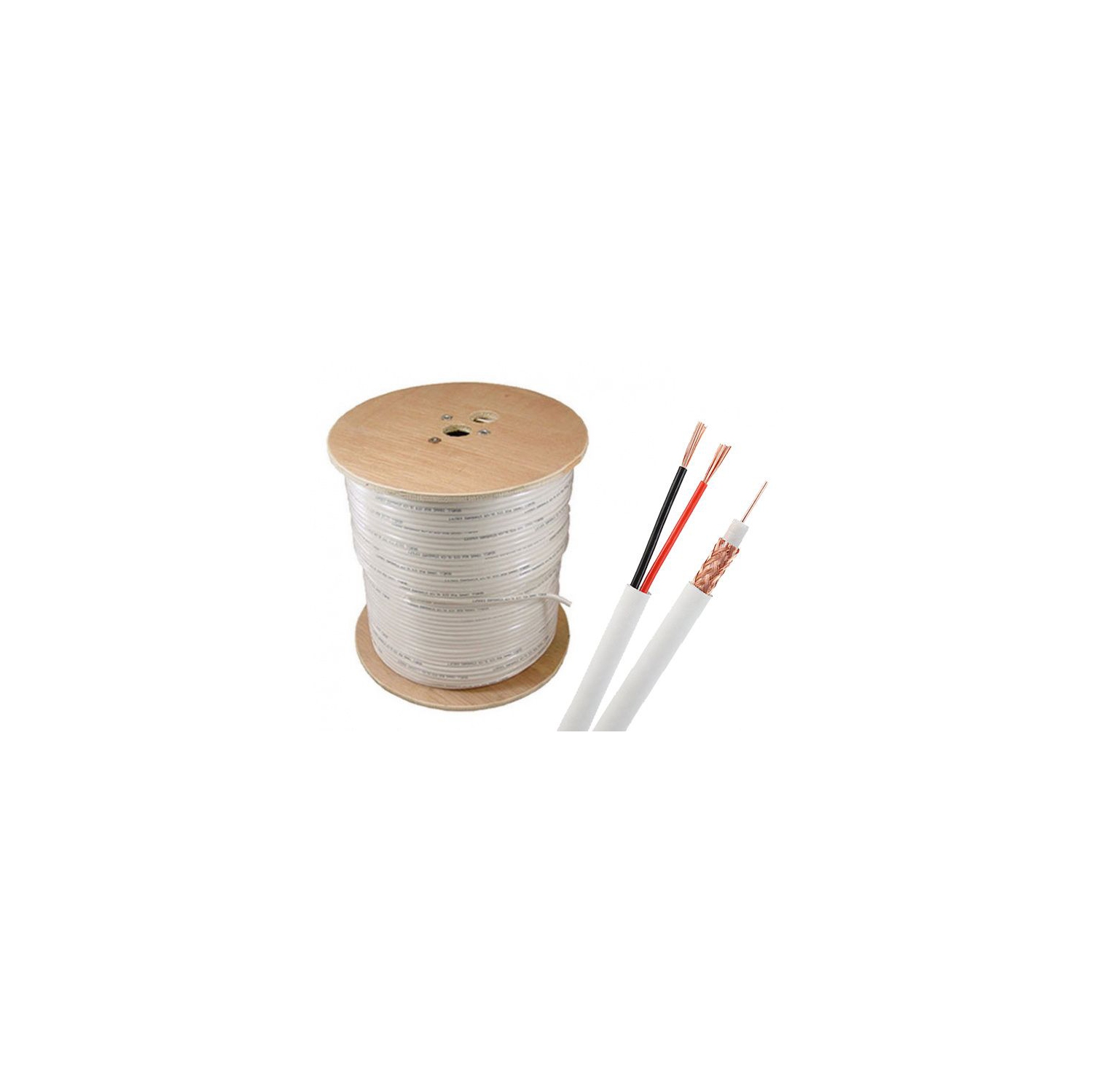 CÂBLE SIAMOIS RG59U 18AWG/2C BLANC 500FT