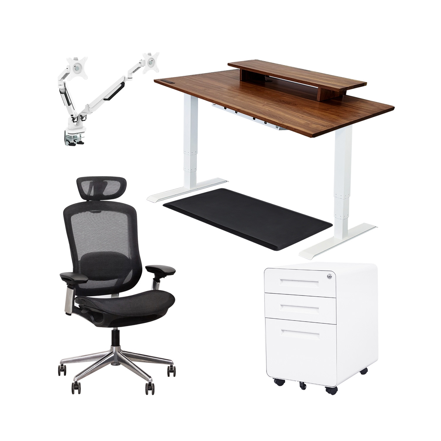 Arbor BundleHeight-Adjustable Solid Wood Standing Desk White