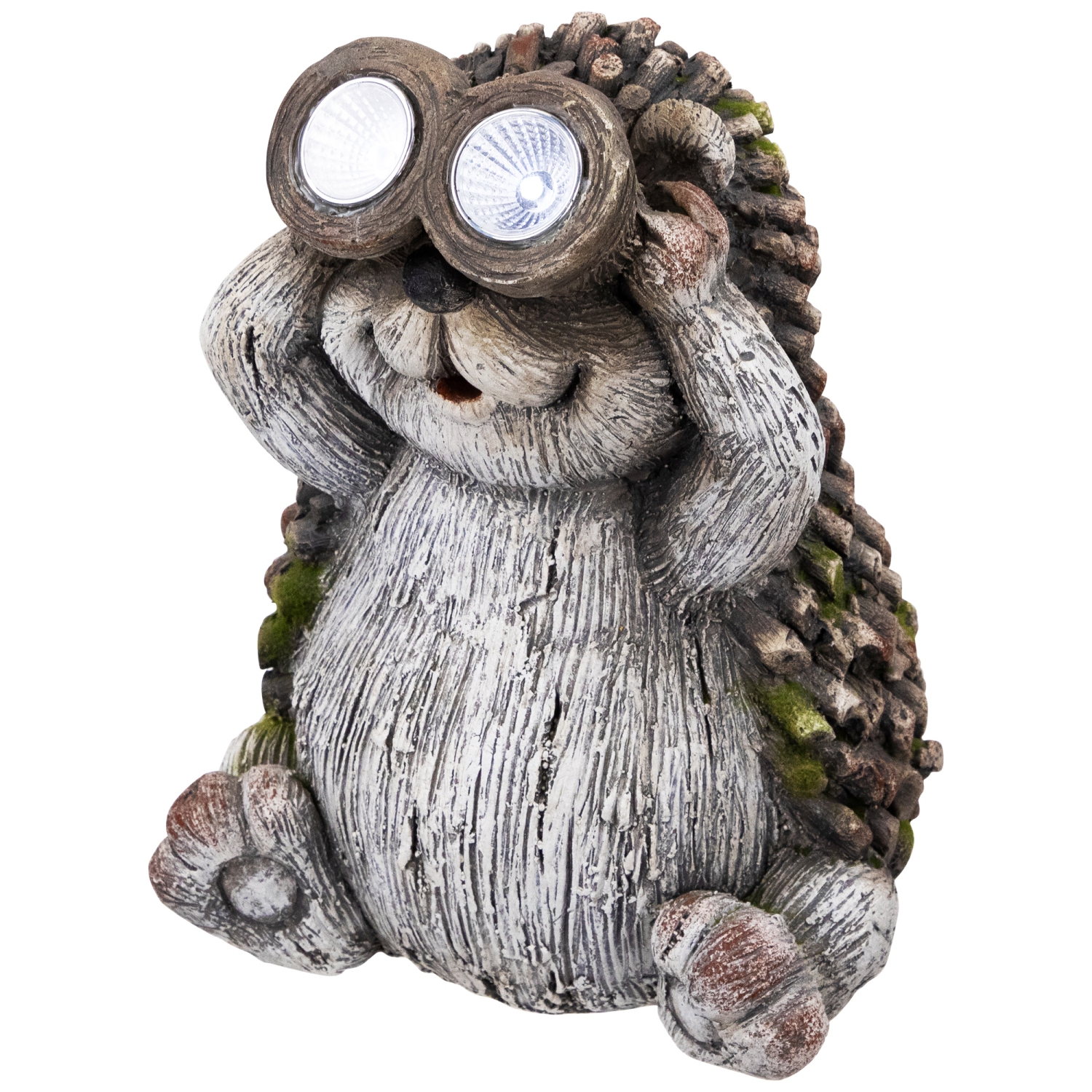 Hedgehog with Binoculars Outdoor Solar Lighted Garden Statue - 11.5"