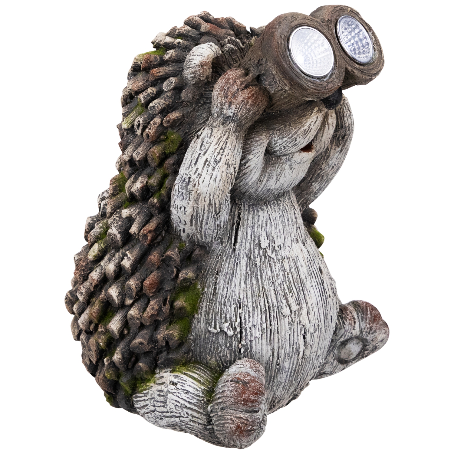 Hedgehog with Binoculars Outdoor Solar Lighted Garden Statue - 11.5"
