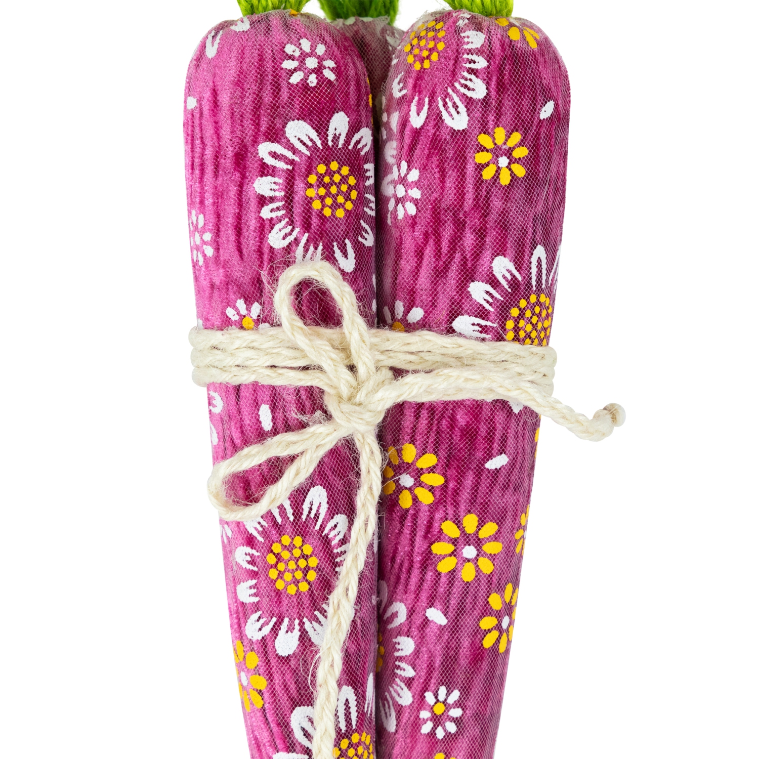 Bundled Floral Easter Carrots Decoration - 10.25"