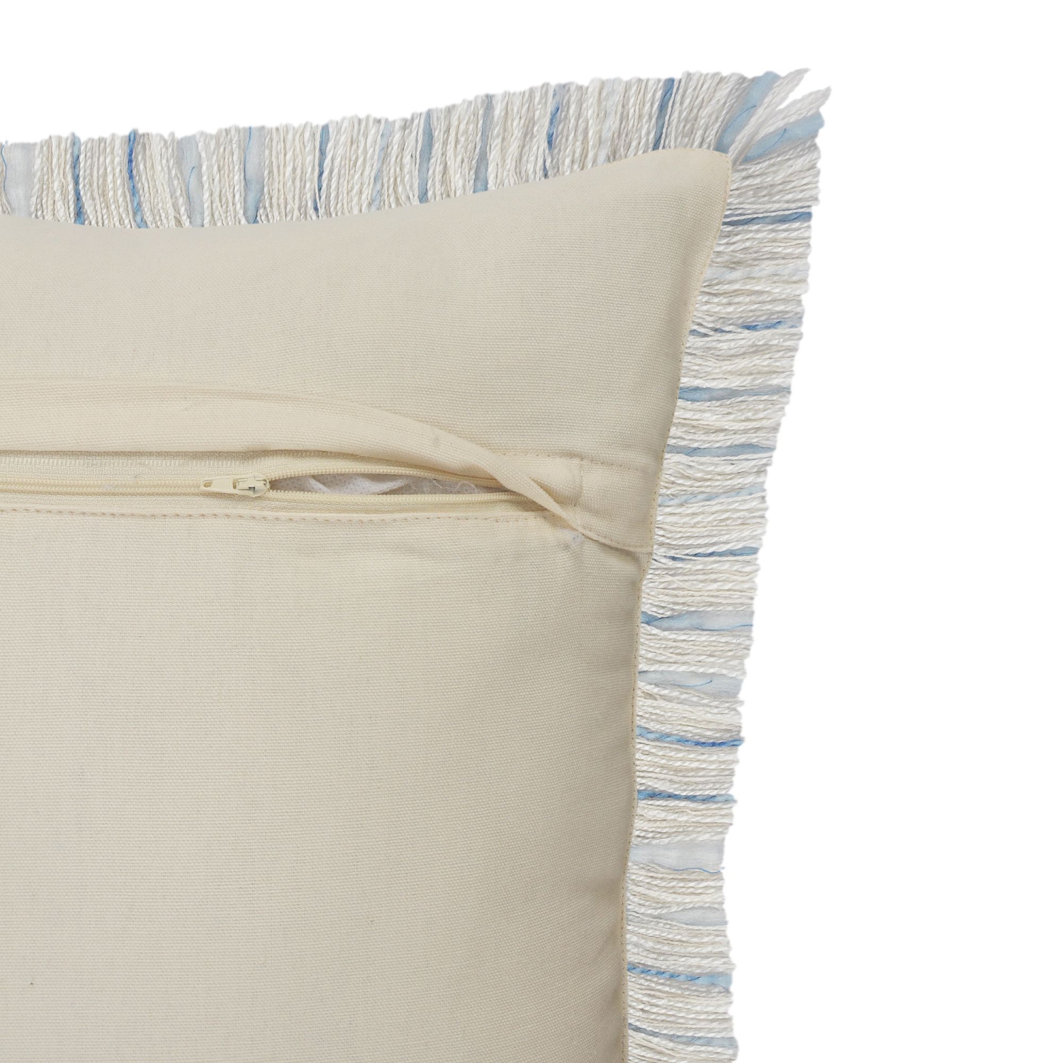 20" Black and Blue Interwoven Square Throw Pillow