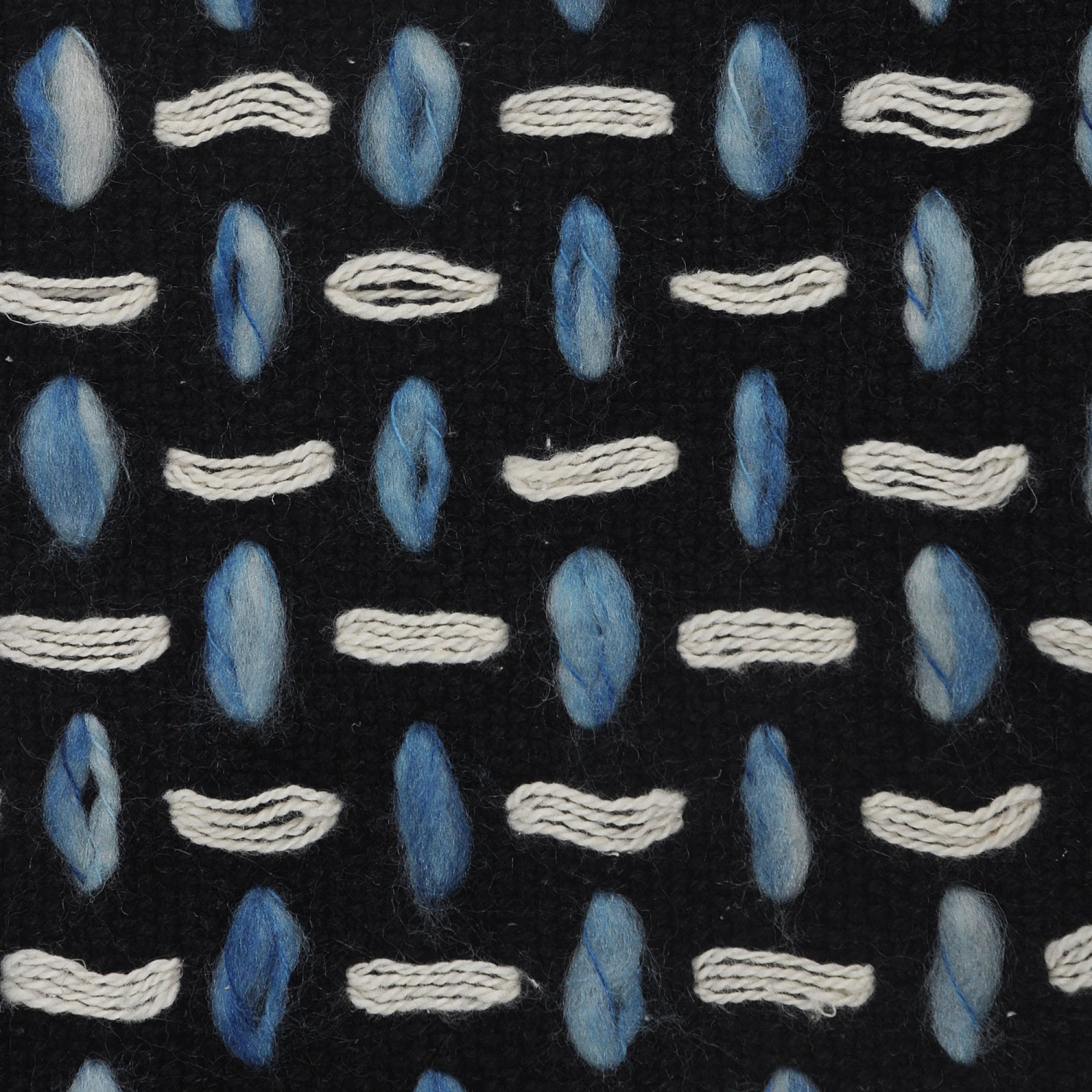 20" Black and Blue Interwoven Square Throw Pillow