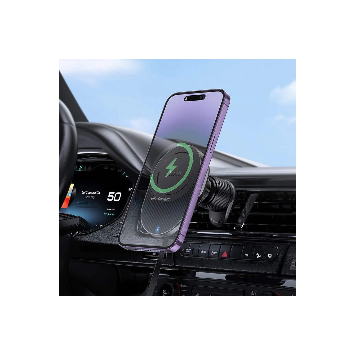 Chargeur magnétique sans fil de; Support de bouche d'air pour support de téléphone cellulaire de 15&nbsp;W pour téléphones intelligents de iPhone de