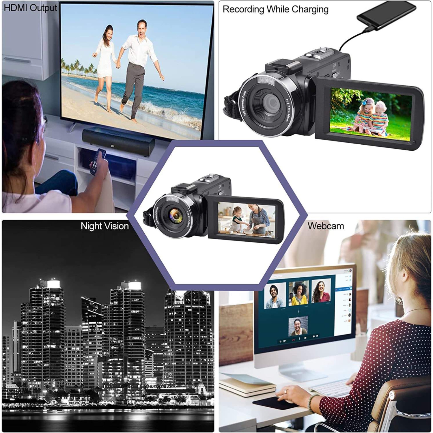 TUTT 8K Camcorder 48MP WIFI Digital Video Camera | Premium Combo | 128GB SanDisk Extreme Pro microSD | 2 Batteries