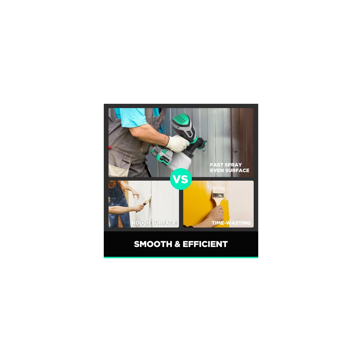 Litheli 20V Cordless Paint Sprayer Gun, HVLP Paint Sprayers Battery Powered Paint Gun with 4.0 Ah Battery & Charger