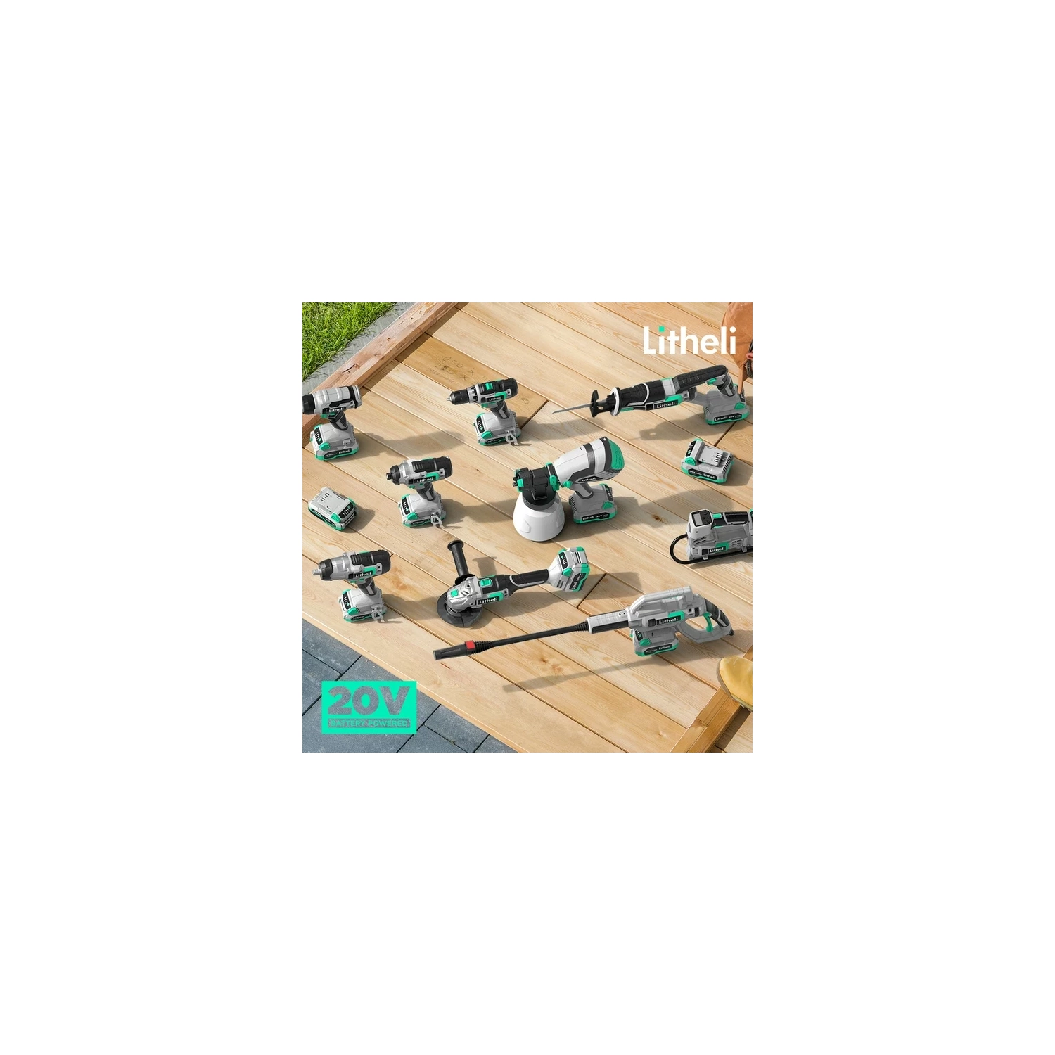 Litheli 20V Cordless Paint Sprayer Gun, HVLP Paint Sprayers Battery Powered Paint Gun with 4.0 Ah Battery & Charger