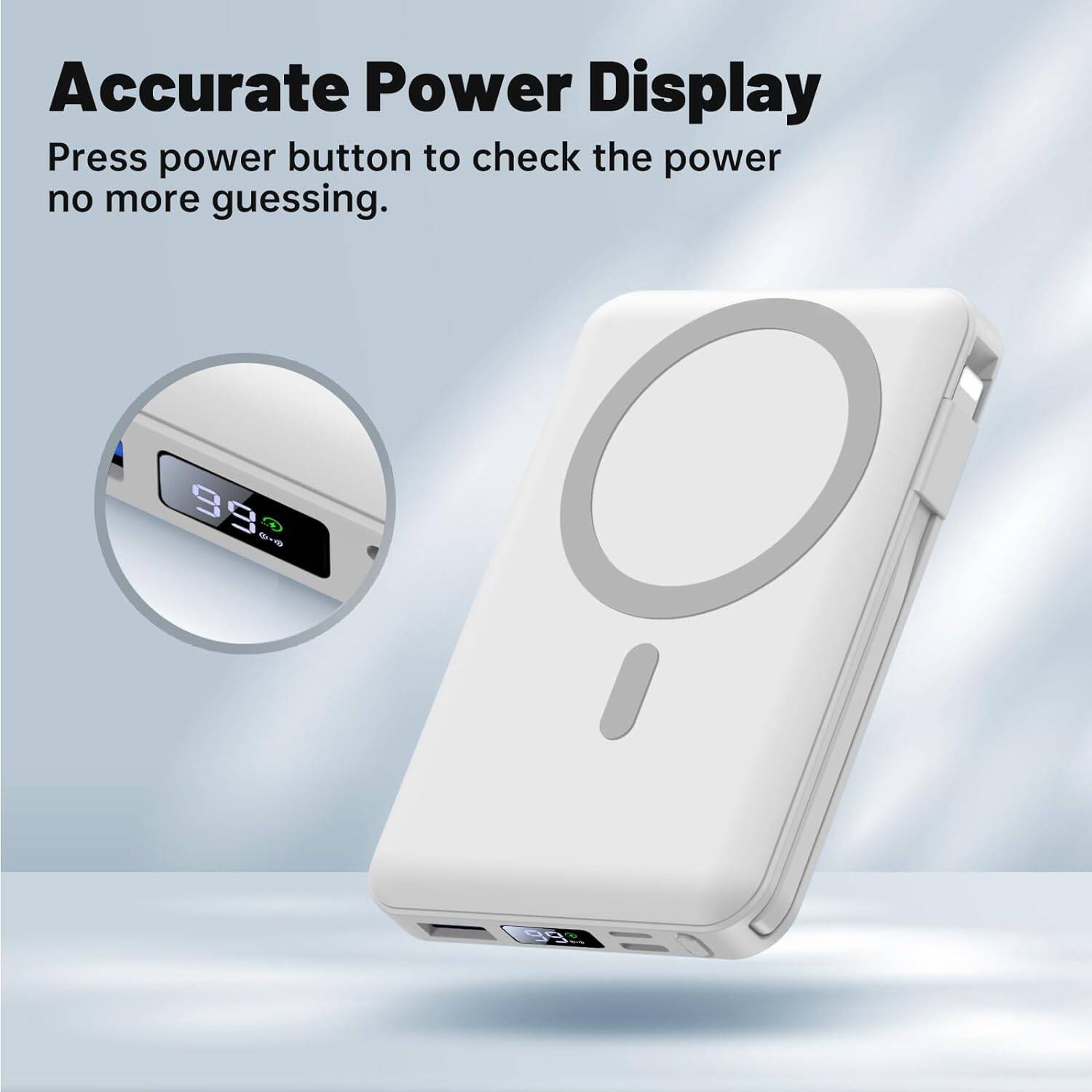 Magnetic Wireless Power Bank ,10000mAh Portable Charger 22.5W PD Fast Charging with LED Display, Magnetic Battery Pack for iPhone