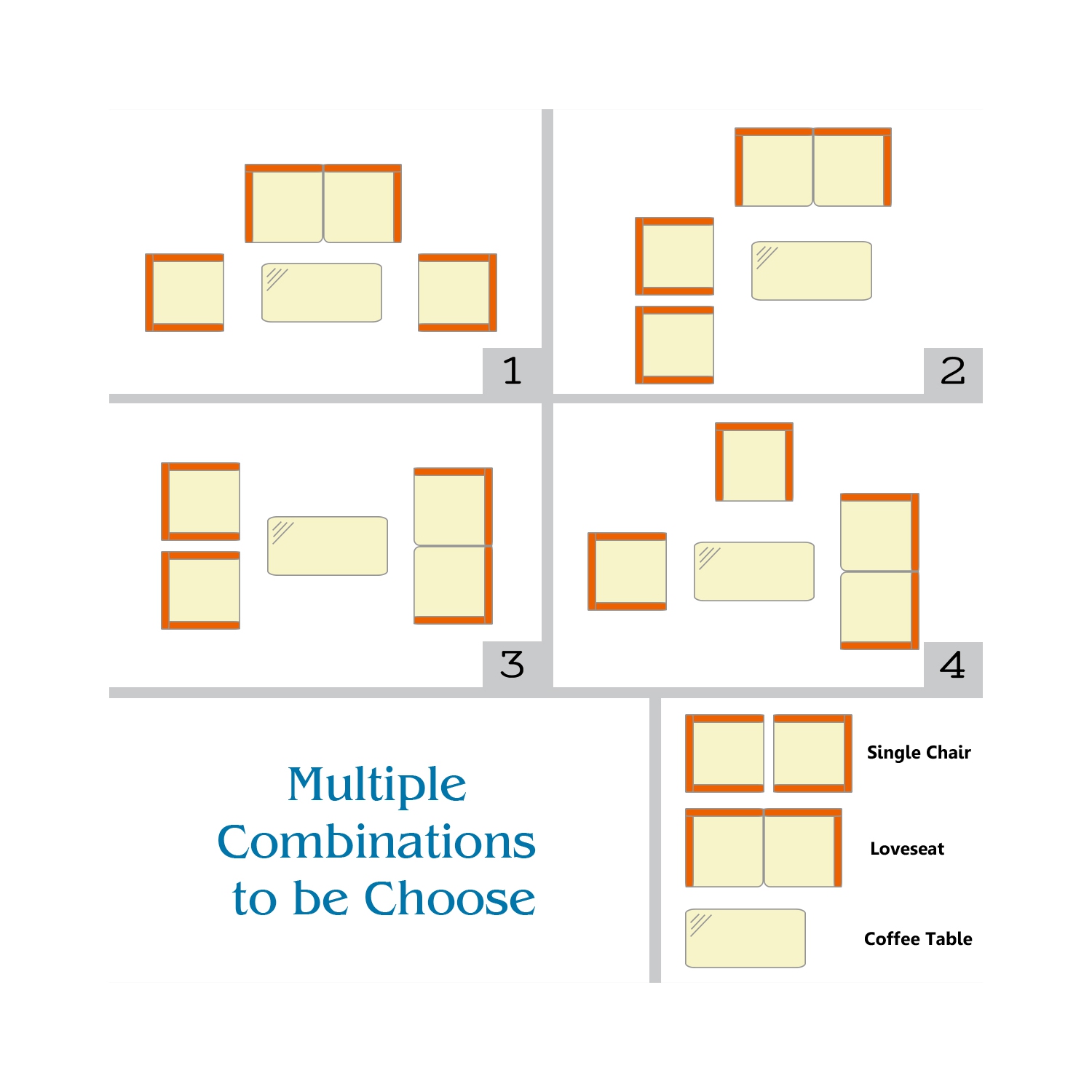 Gymax 8 PCS Patio Rattan Furniture Set Coffee Table Cushioned Sofa Garden Lawn Navy