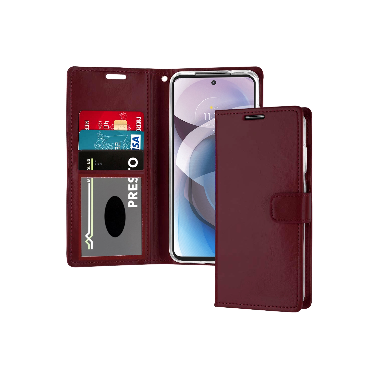 XCRS PU Leather Flip Pouch Wallet Case with Card Slot, Wristband Lanyard Multi-Angle View Stand for Samsung Galaxy A35 5G 6.6”