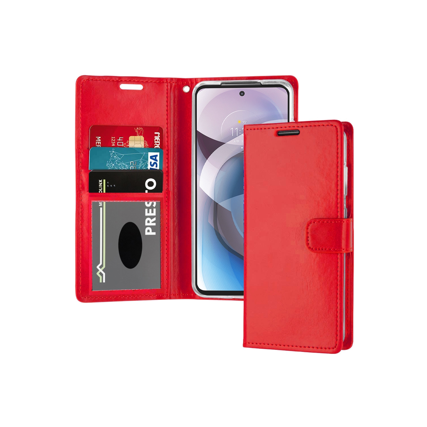 XCRS PU Leather Flip Pouch Wallet Case with Card Slot, Wristband Lanyard Multi-Angle View Stand for Samsung Galaxy A35 5G 6.6”