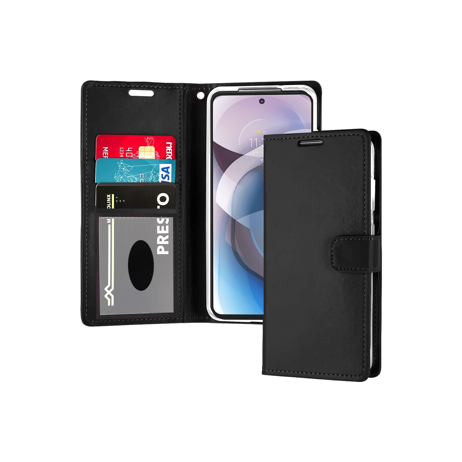 XCRS PU Leather Flip Pouch Wallet Case with Card Slot, Wristband Lanyard Multi-Angle View Stand for Samsung Galaxy A35 5G 6.6”