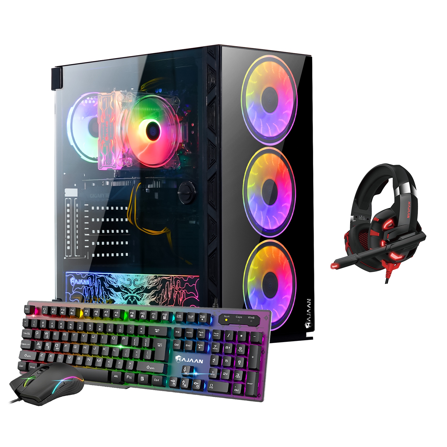 HAJAAN BREEZE PRO Gaming PC - GeForce RTX 3060, Intel Core i5 10500 Processor up to 4.50 GHz, 32GB DDR4 RAM, 1TB SSD, Wifi, Windows 11 Pro (English/French)