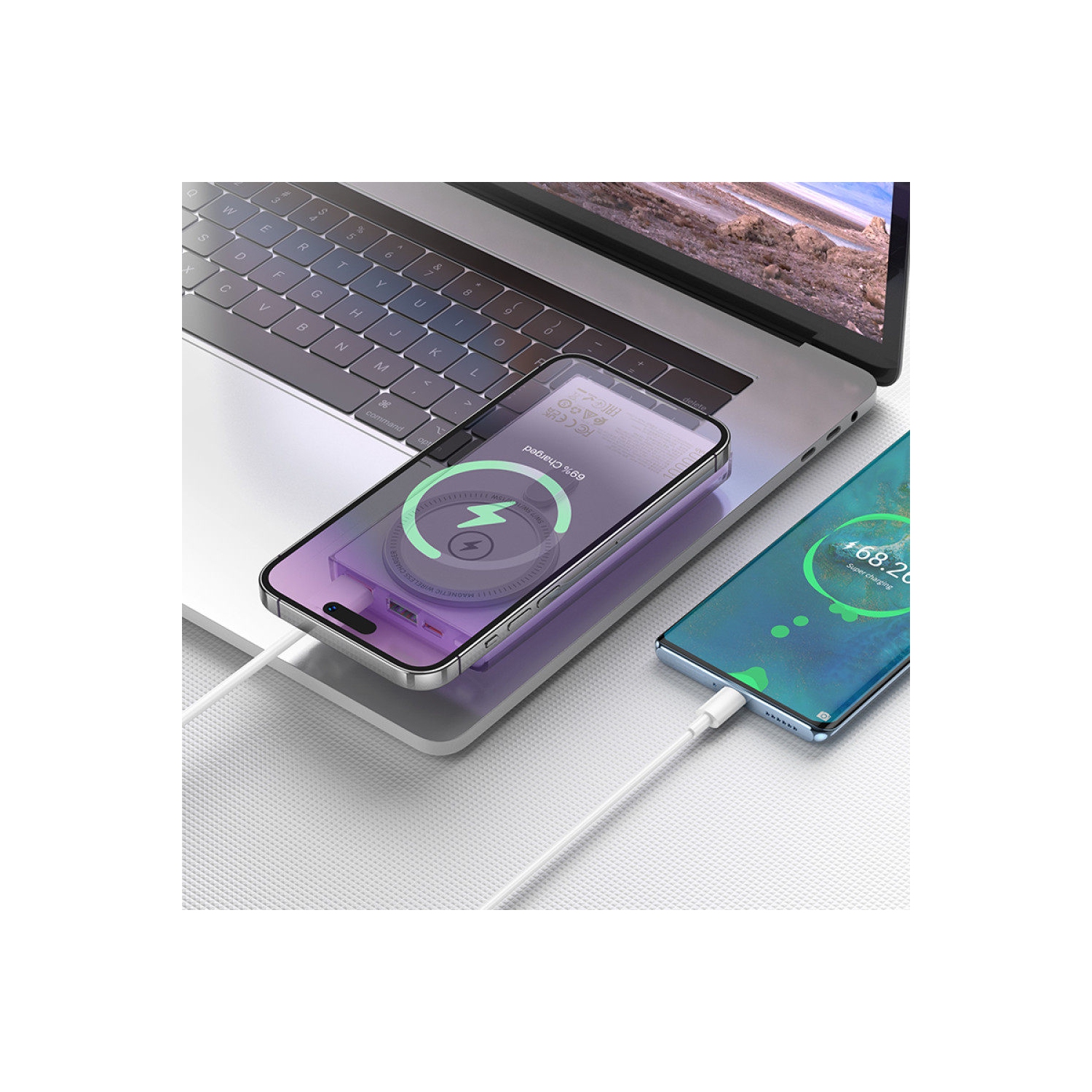 10000 mAh Magnetic Wireless Charger MagSafe Battery Pack Portable Power Bank for iPhone Samsung