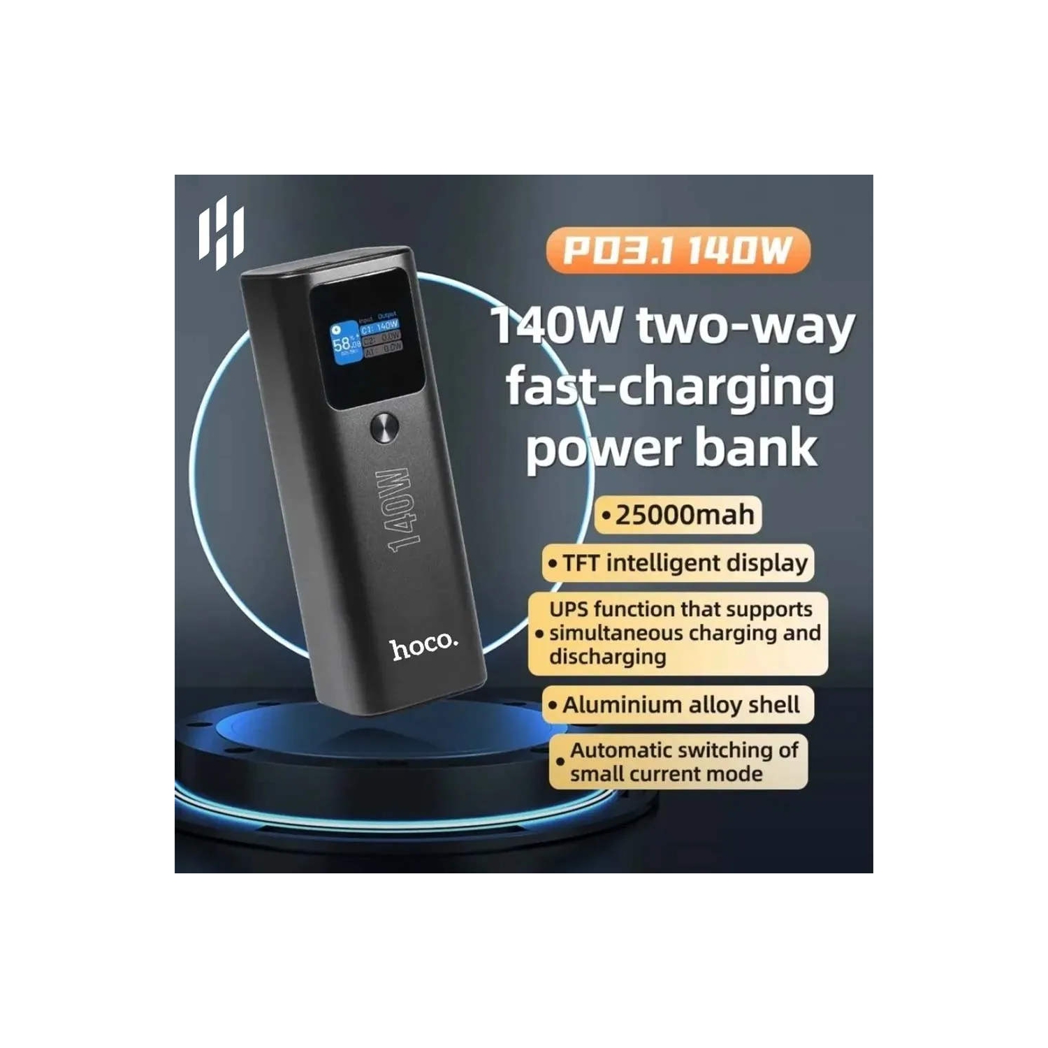 Chargeur de batterie externe USB-C 140&nbsp;W de 25000&nbsp;mAh pour tablettes iPad de Samsung de iPhone