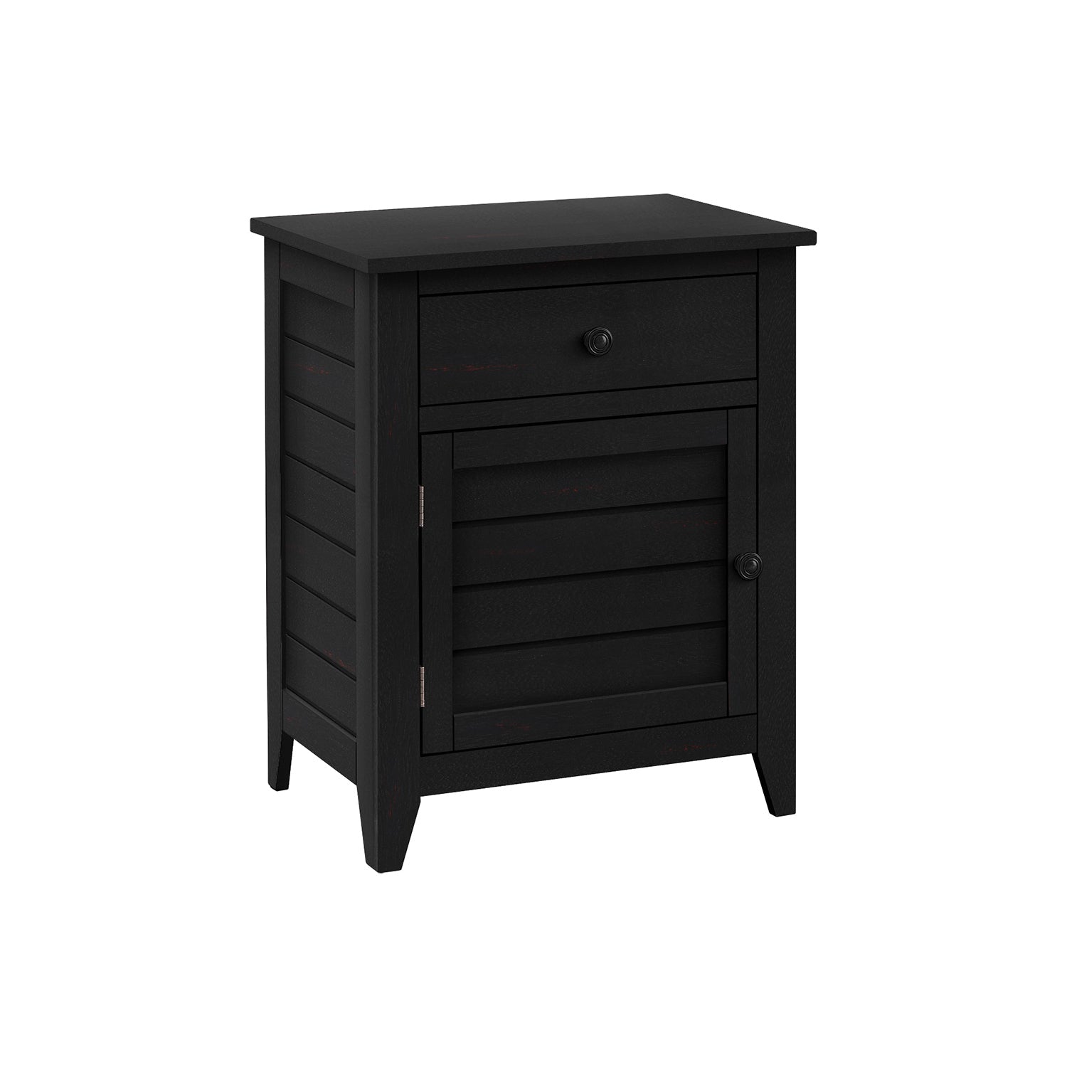 Monarch Specialties I 3951 - Accent Table, Nightstand, Storage Drawer, End, Side Table, Bedroom, Lamp, Storage, Black Veneer, Transitional