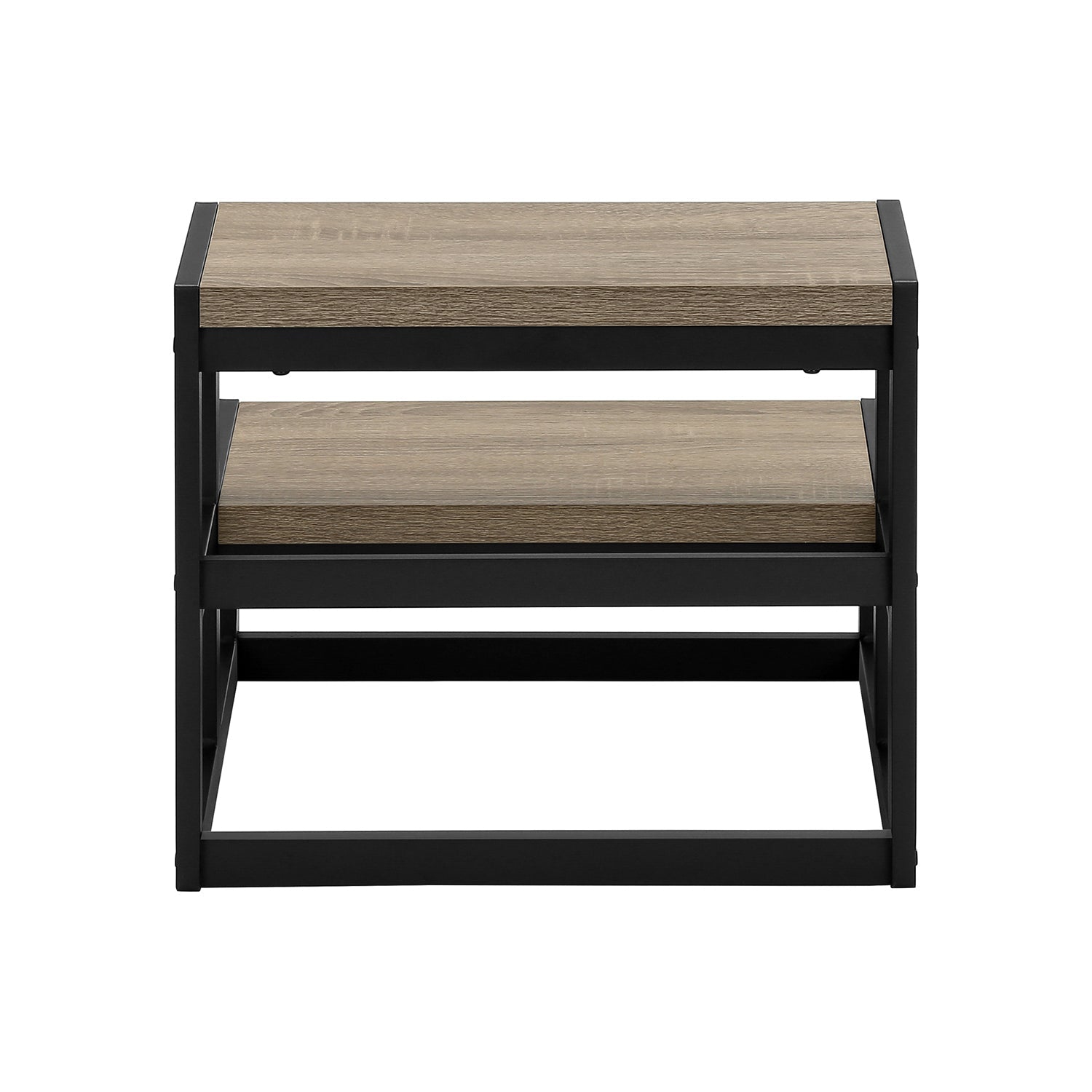 Monarch Specialties I 4000 - Ladder, Step Stool, Bedroom, Kitchen, Black Metal, Dark Taupe Laminate, Contemporary