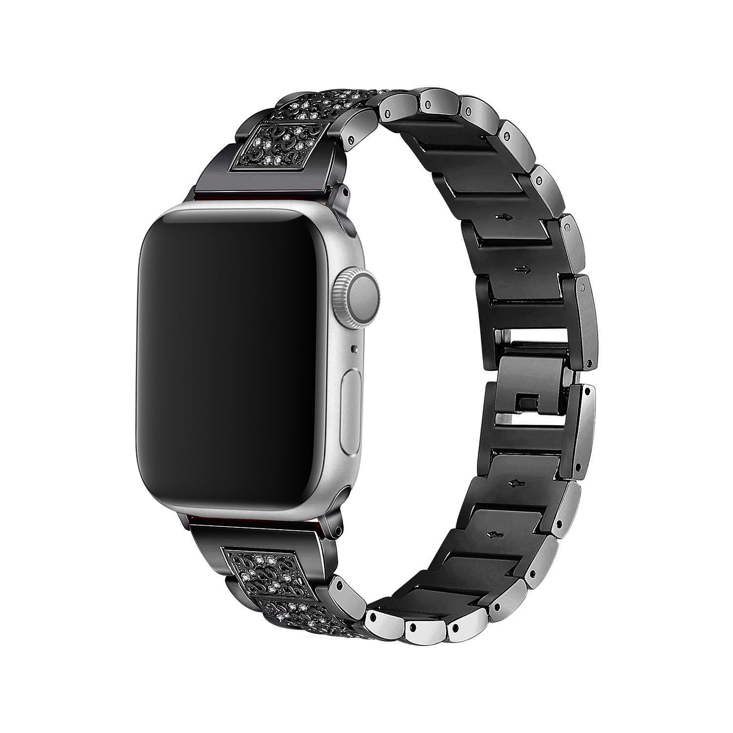 WFG Dressy S-Block Metal Band for Apple Watch - 42/44/45mm - Silver