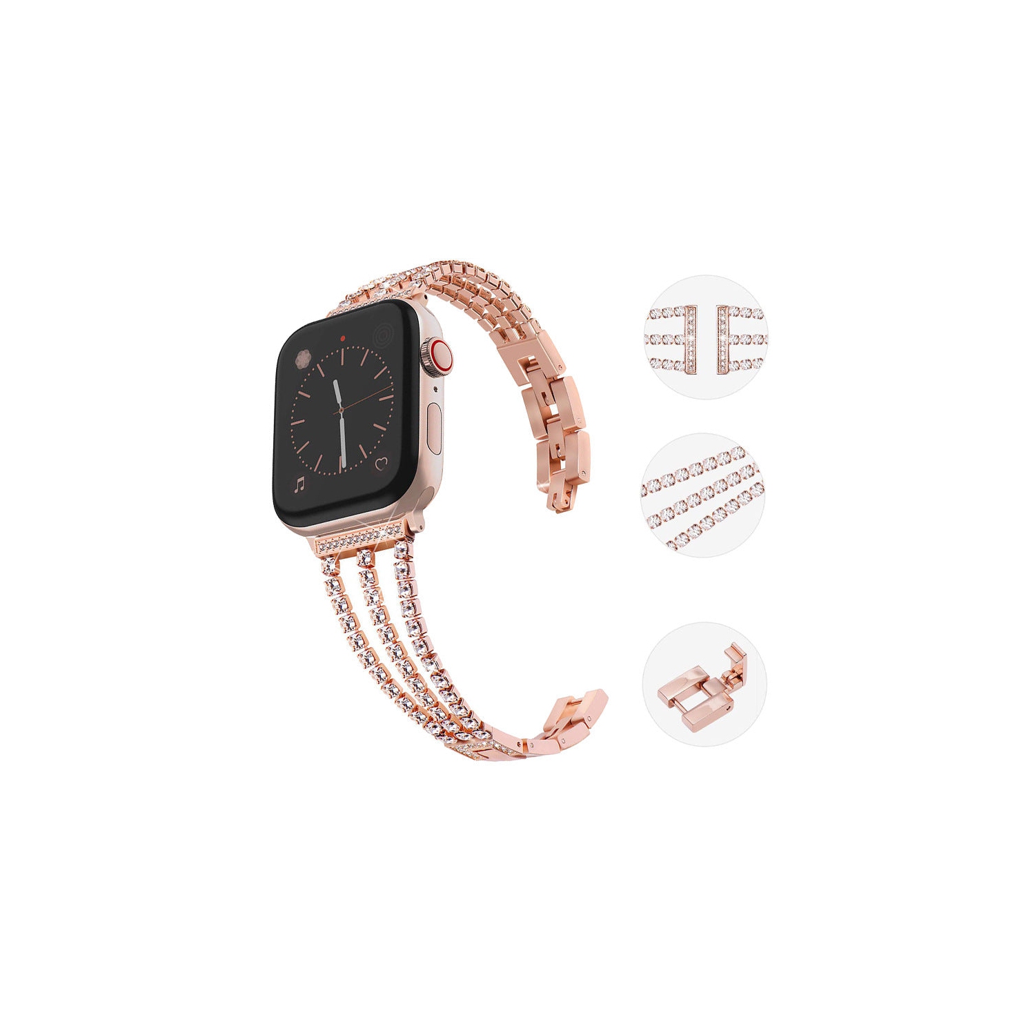 WFG Dressy Bling Band for Apple Watch - 42/44/45mm - Black