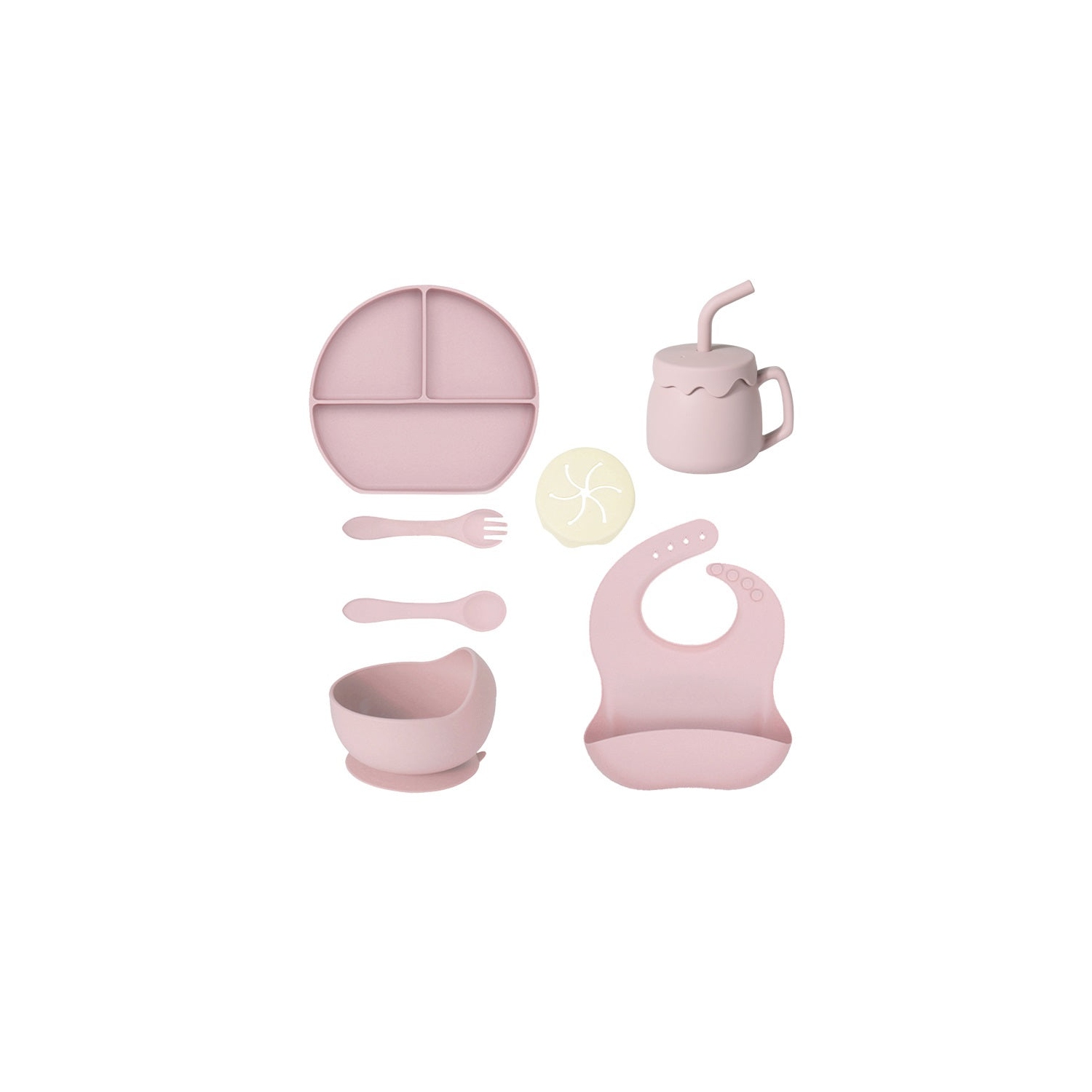 Bebcare Aloha Silicone Unbreakable Baby Feeding Set, 8-Pieces